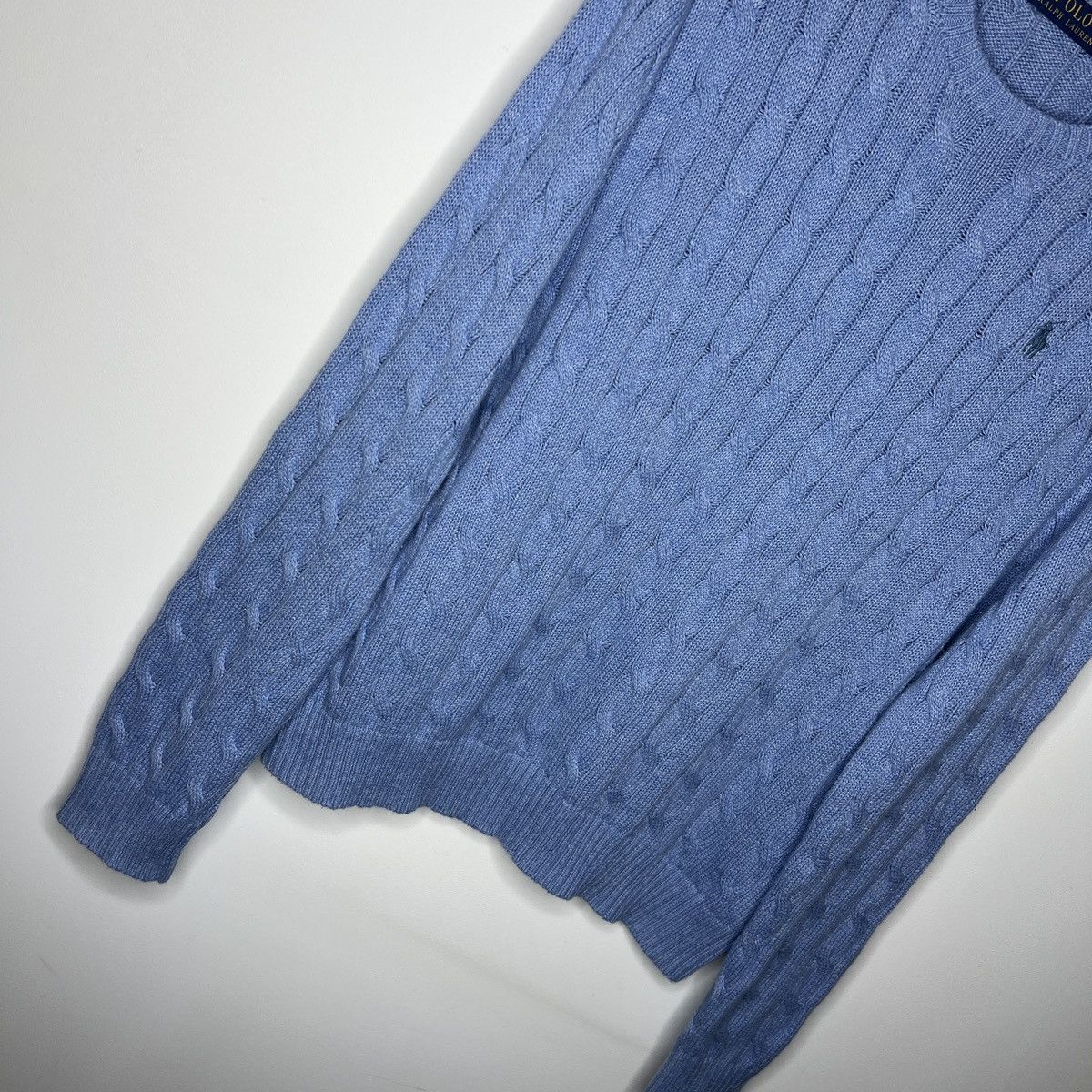 Polo Ralph Lauren × Ralph Lauren Polo Ralph Lauren Sweater Jumper Cable Knitwear Baby Blue Size US L / EU 52-54 / 3 - 3 Thumbnail