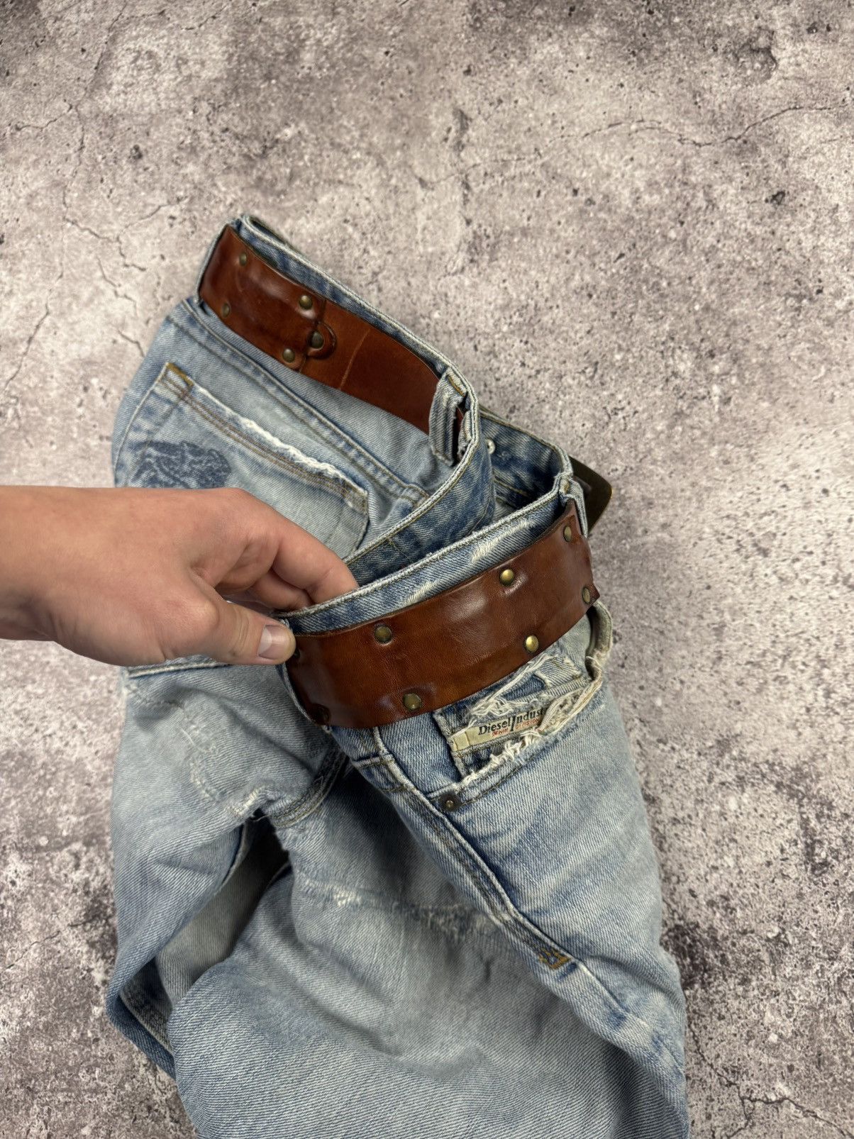 Vintage Diesel Japanese Style Archive Patchwork Leather Belt