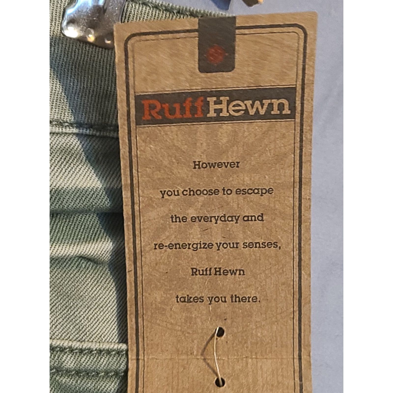 Denime VINTAGE Ruff Hewn Womens Green Denim Jean Shorts 10 Casual Cut-Off 100% Cotton Denim Zip Front Machine Washable Womens Shorts Size 32" / US 10 / IT 46 - 4 Thumbnail