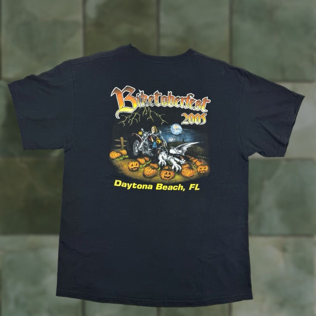 Delta VINTAGE Biker T-Shirt Delta Men’s Short Sleeve Crew Neck Graphic Print Black L 2005 Biketoberfest/Y2K Mens Size US L / EU 52-54 / 3 - 1 Thumbnail