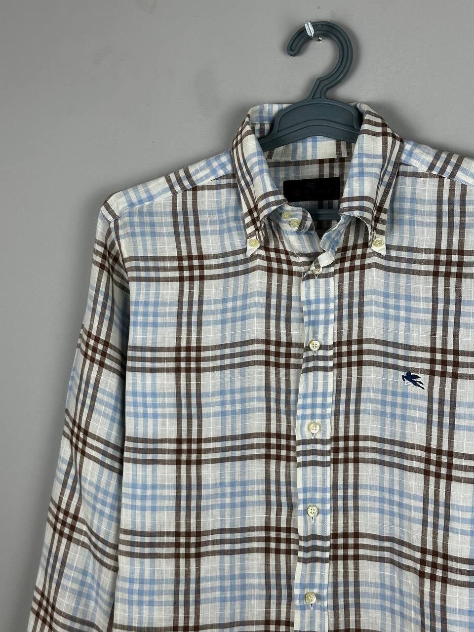 Etro ETRO Luxury Linen Check Long Sleeve Shirt Size US M / EU 48-50 / 2 - 3 Thumbnail