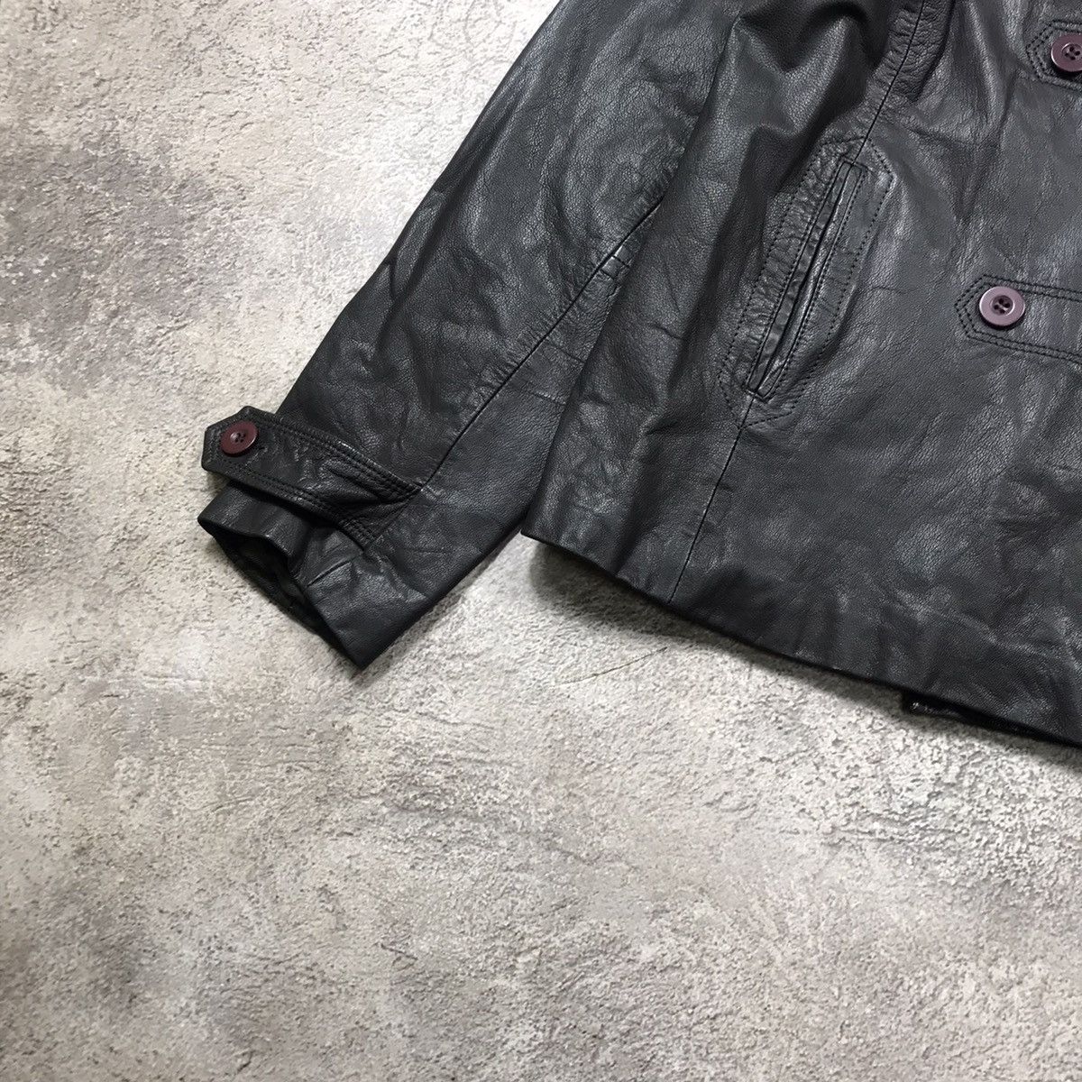 Vintage Vintage 90s Faded Black Double Breasted Jacket Streetwear M Size M / US 6-8 / IT 42-44 - 4 Thumbnail