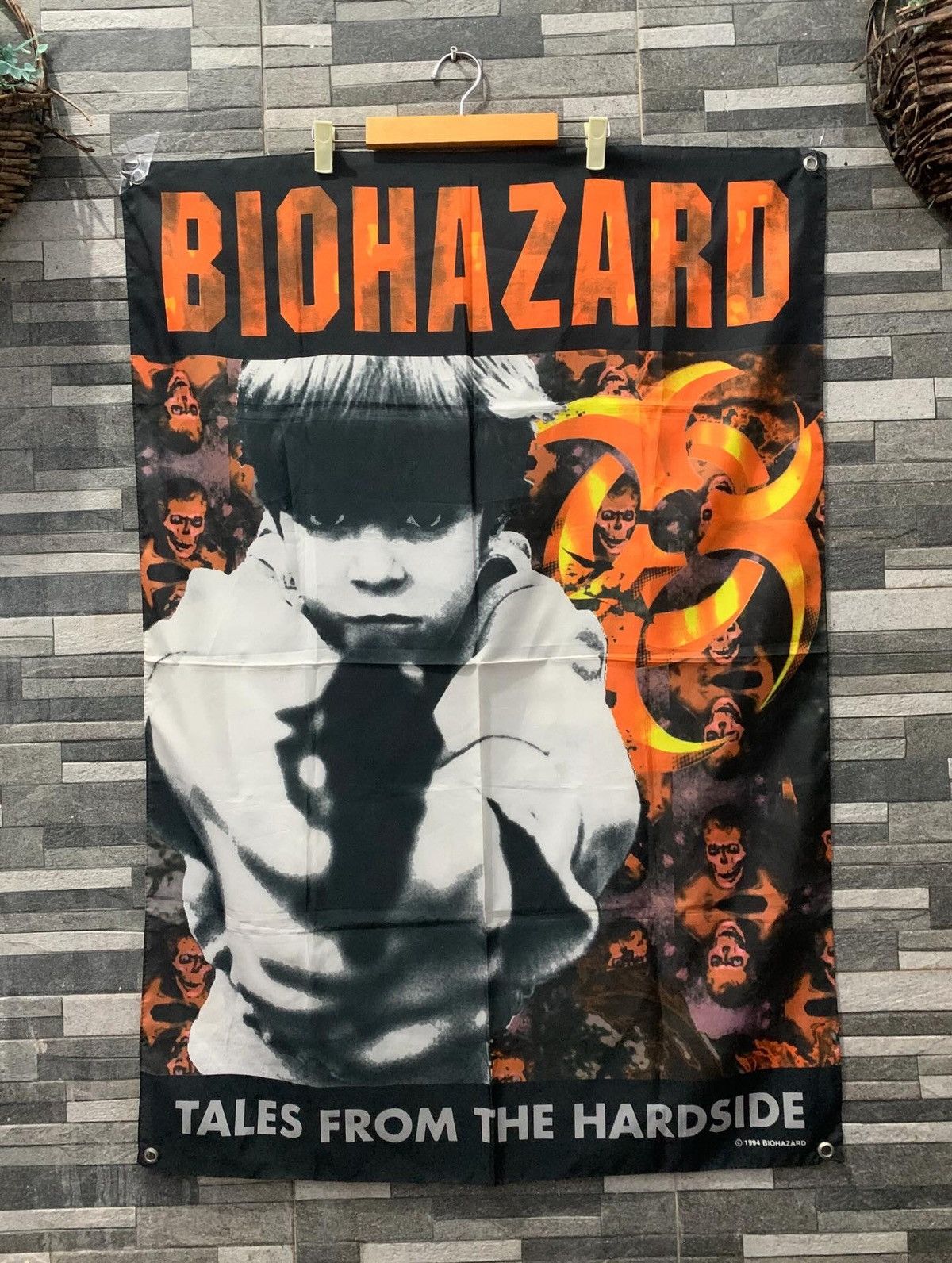 Band Tees 1994 Biohazard Tales From The Hardside Flag Size ONE SIZE - 1 Thumbnail