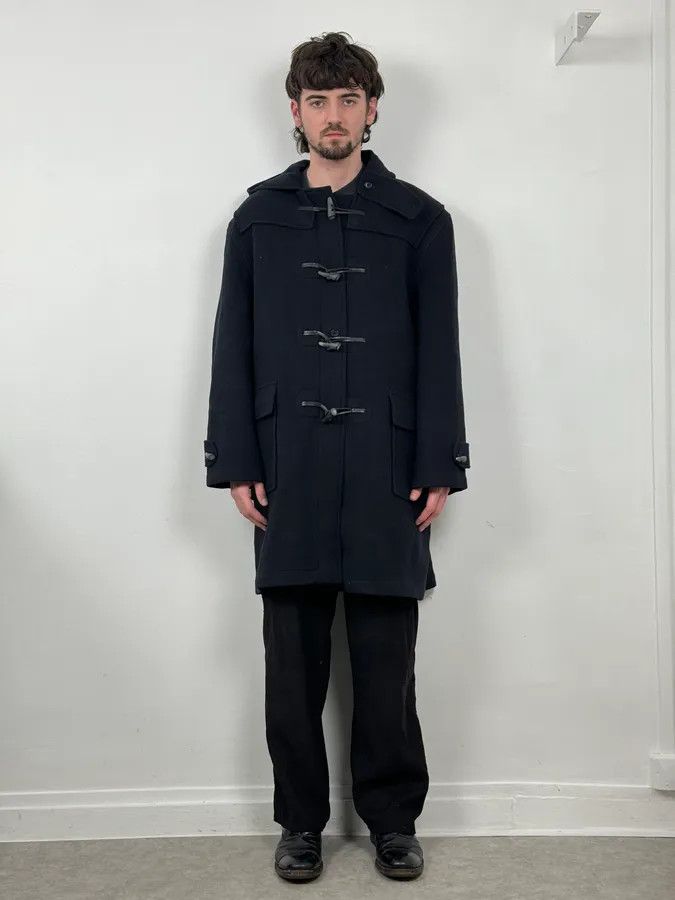 Yves Saint Laurent 1990s Yves Saint Laurent Classy Dark Navy Wool Duffle Coat Size US M / EU 48-50 / 2 - 2 Thumbnail
