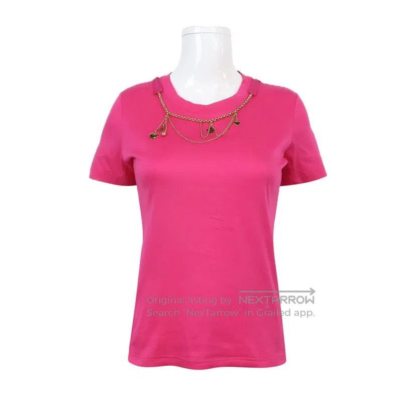 Louis Vuitton Louis Vuitton Pink Cotton Chain Decorated T-Shirt. Size US S / EU 44-46 / 1 - 1 Thumbnail