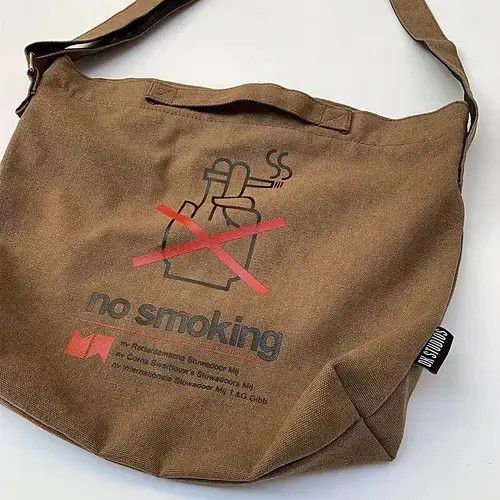 Other "NO Smoking" Unisex Messenger Canvas Bag Size ONE SIZE - 3 Thumbnail