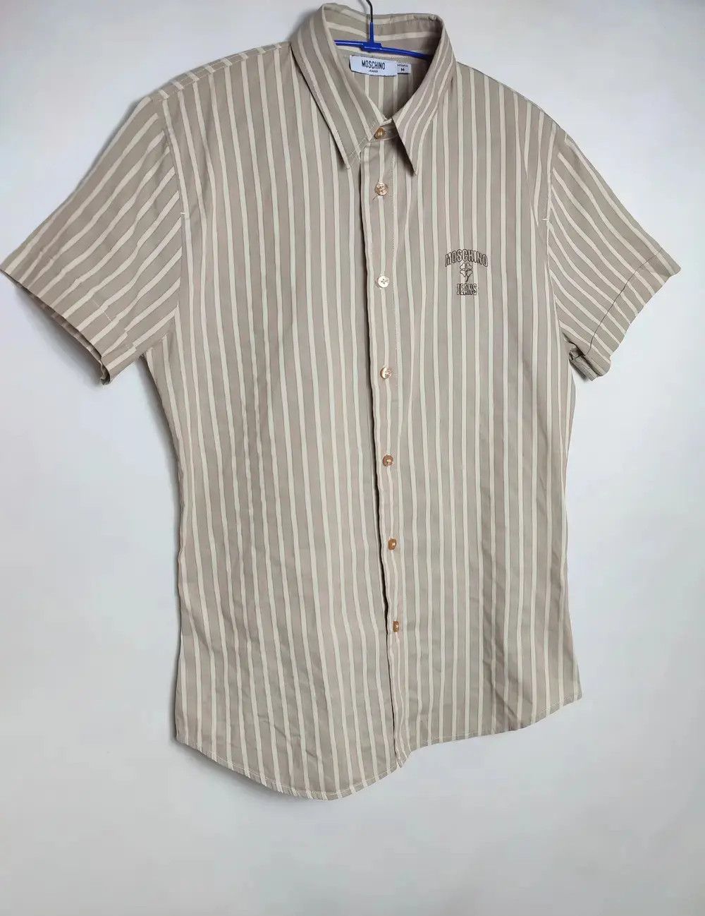 Moschino Moschino striped logo embroidered shirt Size US M / EU 48-50 / 2 - 1 Thumbnail