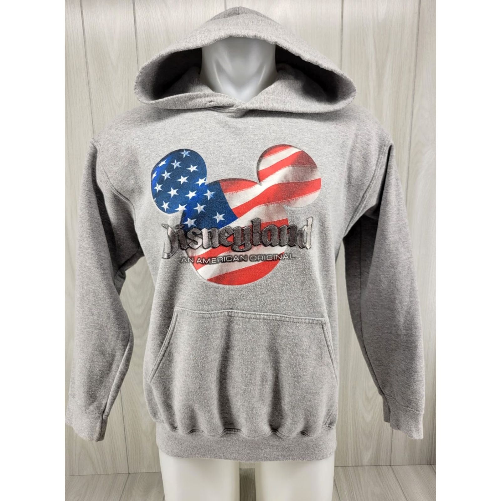 Disney Disneyland Resort Mickey Mouse Hoodie Sweatshirt Gray Men’s Large Size Cotton Blend Crew Neck Fleece Logo Disney Theme Unisex Adults Size US L / EU 52-54 / 3 - 2 Thumbnail