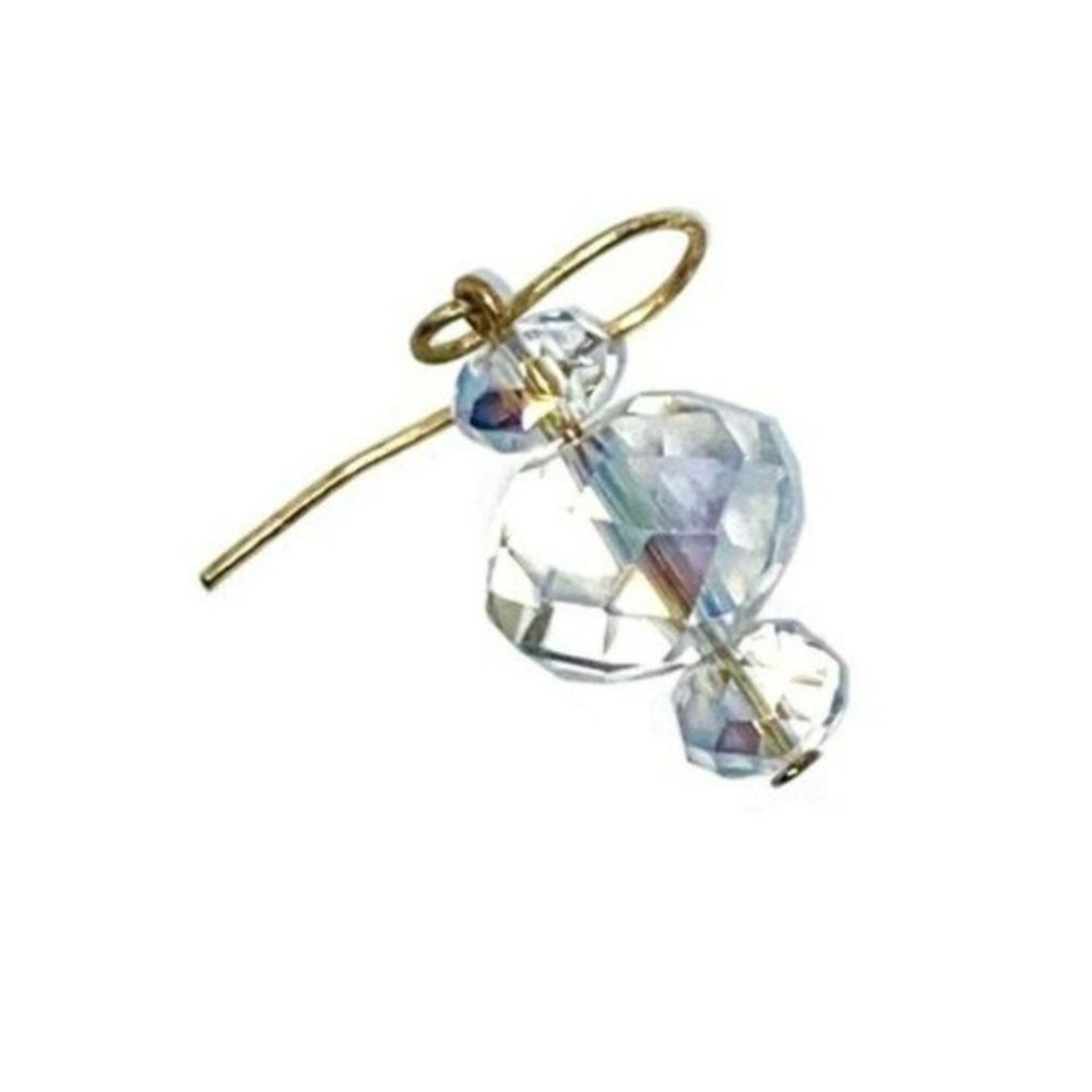 Handmade Clear Crystal Rhinestone Gold-Tone Dangle Earrings Size ONE SIZE - 2 Thumbnail