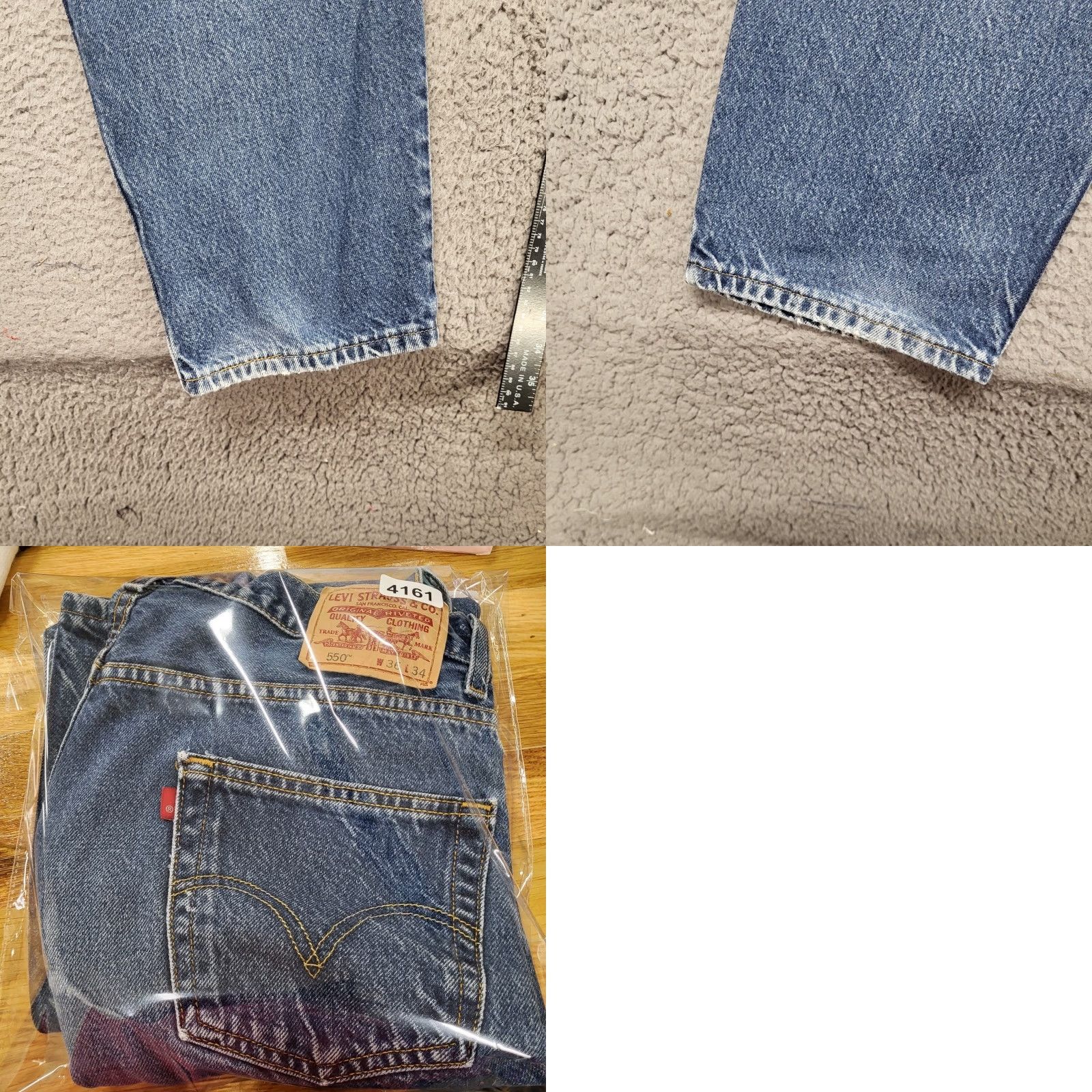 Levi's VINTAGE Levi's 550 Jeans Mens 36x34 Blue Denim Relaxed Fit Straight Leg 2004 Y2K USA Mens Size US 36 / EU 52 - 9 Thumbnail