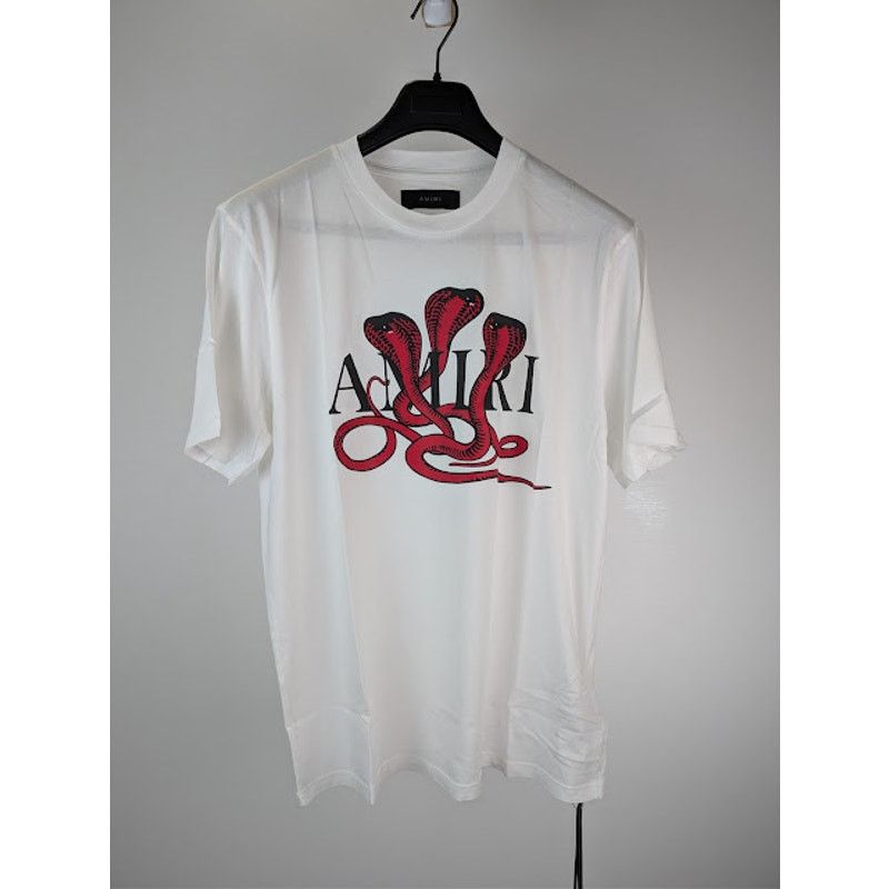 Amiri o1rshd1 Q:2 / Poison Snake Graphic Print T-Shirt White / Red Size US M / EU 48-50 / 2 - 1 Thumbnail