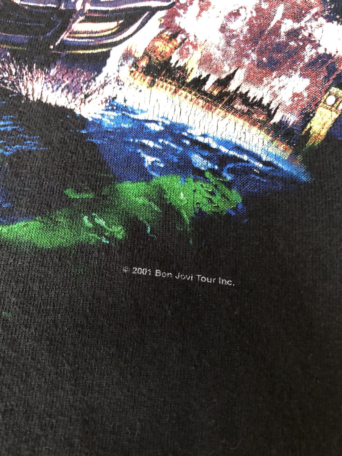 Bon Jovi Vintage Bon Jovi Four Wild Nights 2001 Tour Sold Out Tee Size US XL / EU 56 / 4 - 4 Thumbnail