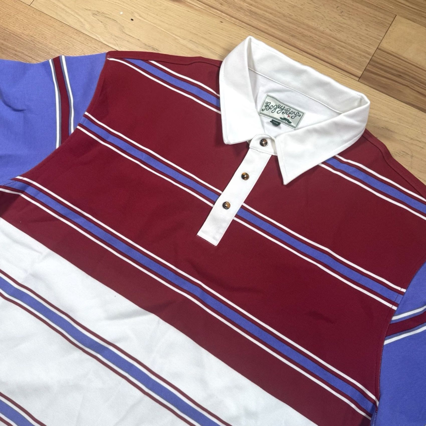 Vintage Bogey Boys Polo Shirt Mens 3XL Red Striped Golf Short Sleeve NWOT Casual Shirt Mens Size US XXL / EU 58 / 5 - 2 Thumbnail