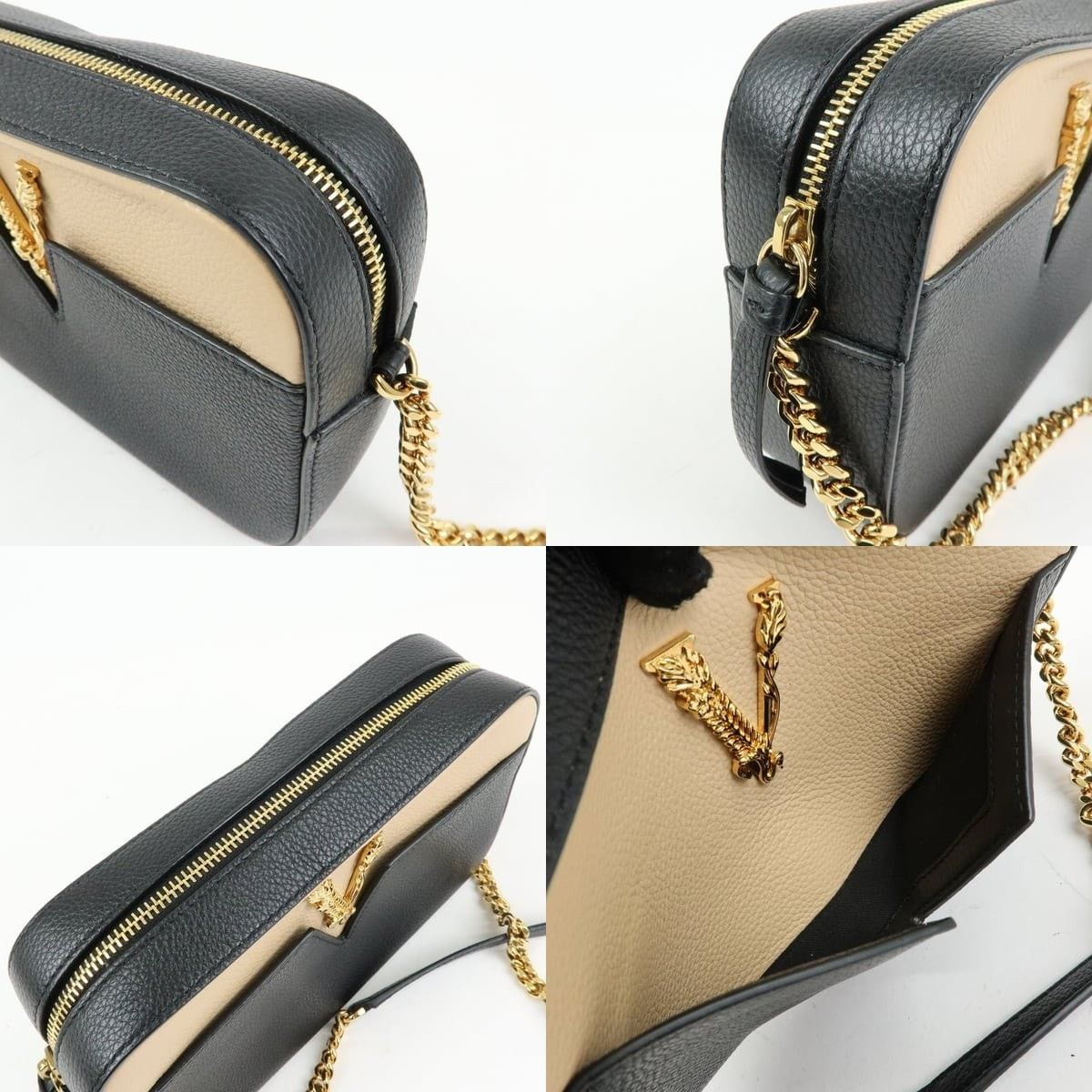 Versace Versace Virtus Leather Crossbody Bag Black Size ONE SIZE - 6 Thumbnail