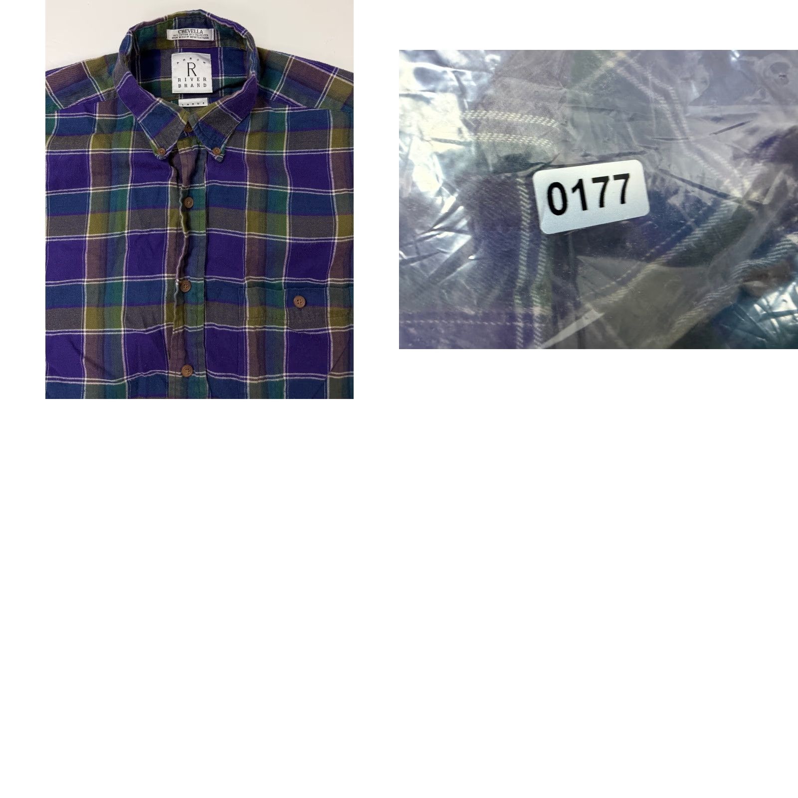 Arrow VINTAGE Arrow Shirt Men L Purple 90s Plaid Outdoors Travel USA Made Chevella Button-Up Long Sleeve Collar-Down Pockets Cotton Polyester Size US L / EU 52-54 / 3 - 10 Thumbnail