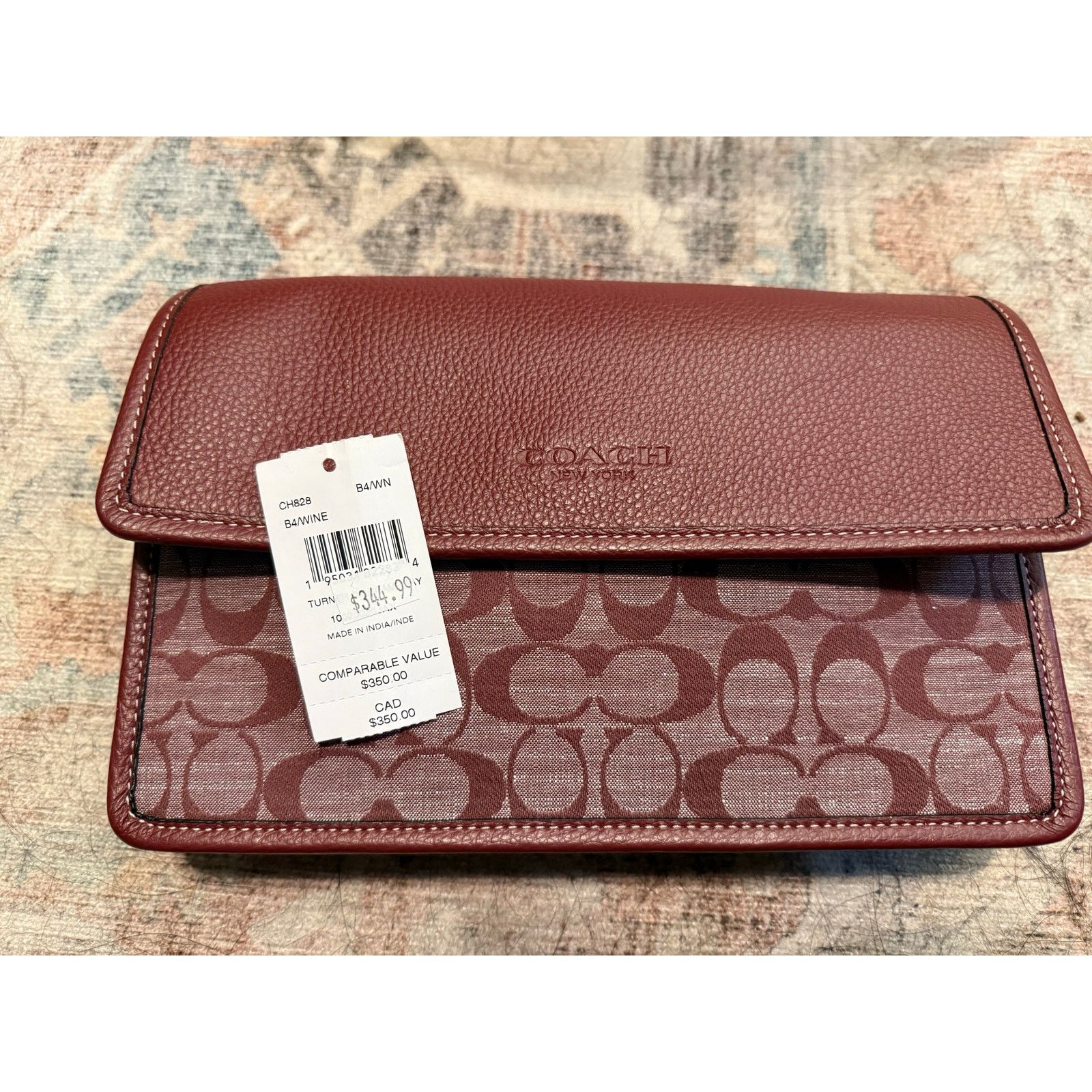 Coach Coach NWT Turner Flap Crossbody - Wine Signature, MSRP $350 Size ONE SIZE - 9 Thumbnail