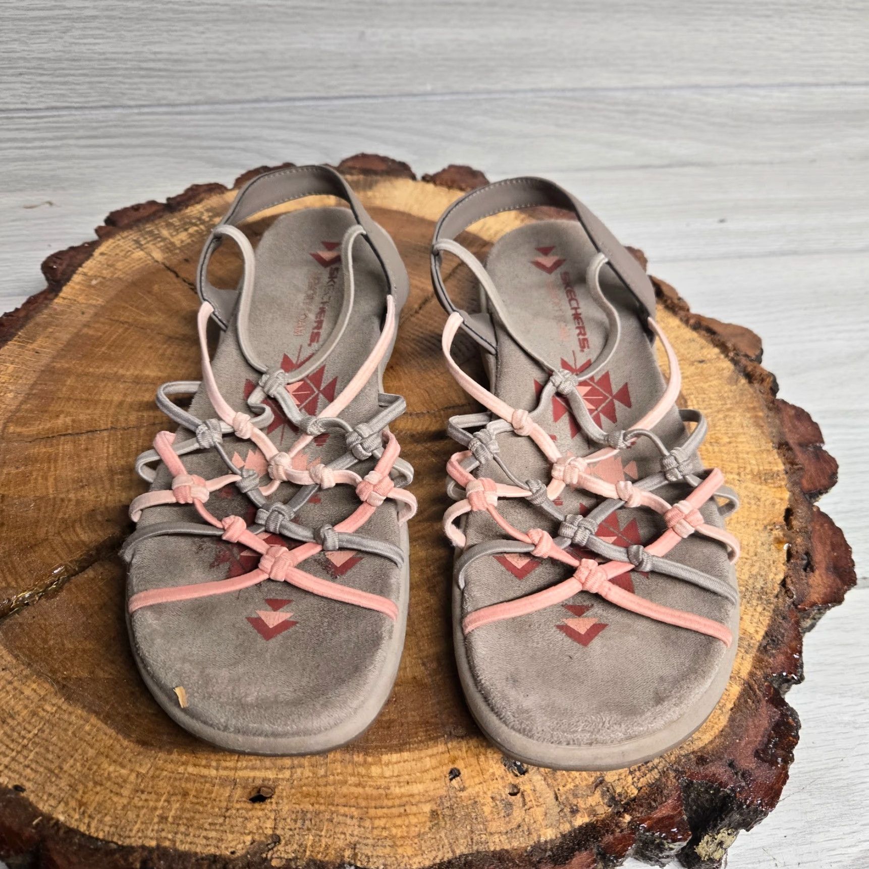 SKECHERS VINTAGE Skechers Women Sandals Adult Size 8.5 Brown Leather Strappy Shoes Size US 9 / IT 39 - 3 Thumbnail