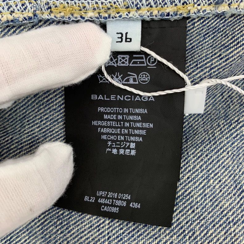 Balenciaga Balenciaga size 36 Navy washed cotton lapel single-breaste Size US XS / EU 42 / 0 - 7 Thumbnail