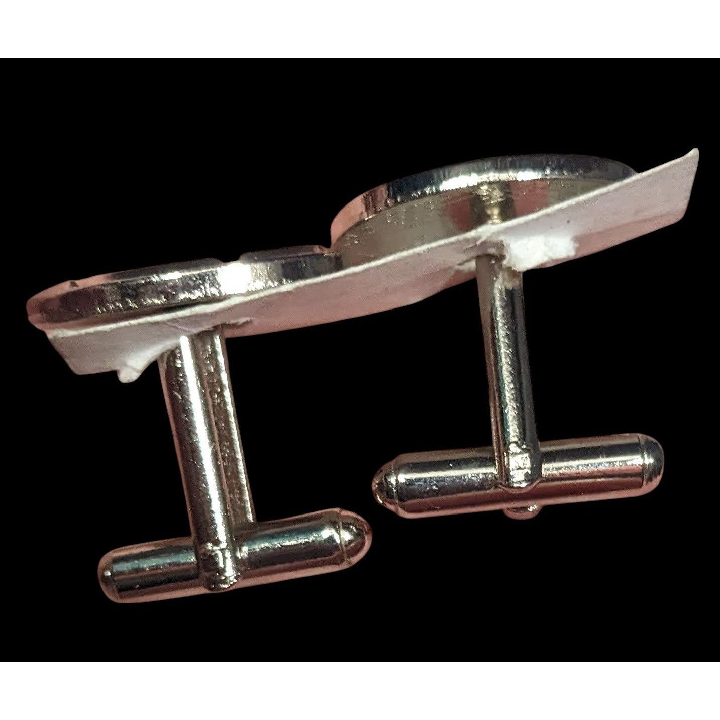 Other Silver Tone Oval Geometric Engraved Cuff Links Size ONE SIZE - 2 Thumbnail