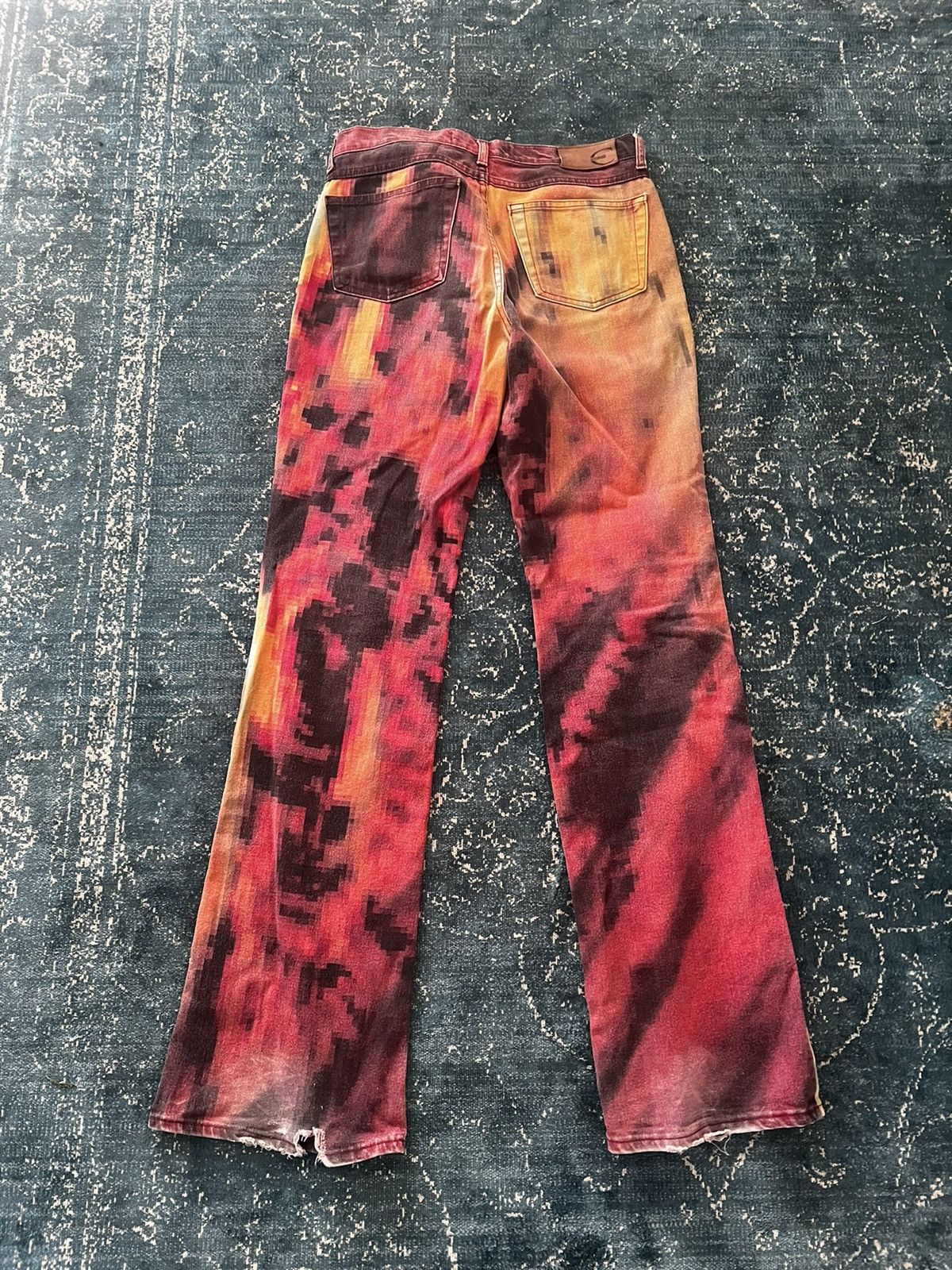 Just Cavalli × Roberto Cavalli 2001 Desi Lava Pixel Pants Size US 30 / EU 46 - 8 Thumbnail