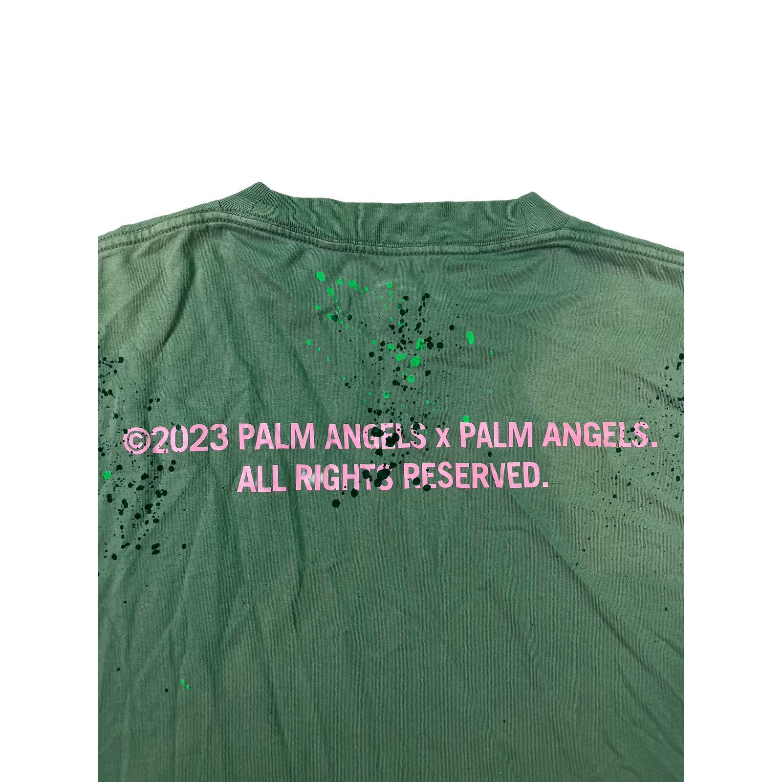 Palm Angels Palm Angels Paint Splatter Green Tee Size US XXL / EU 58 / 5 - 3 Thumbnail