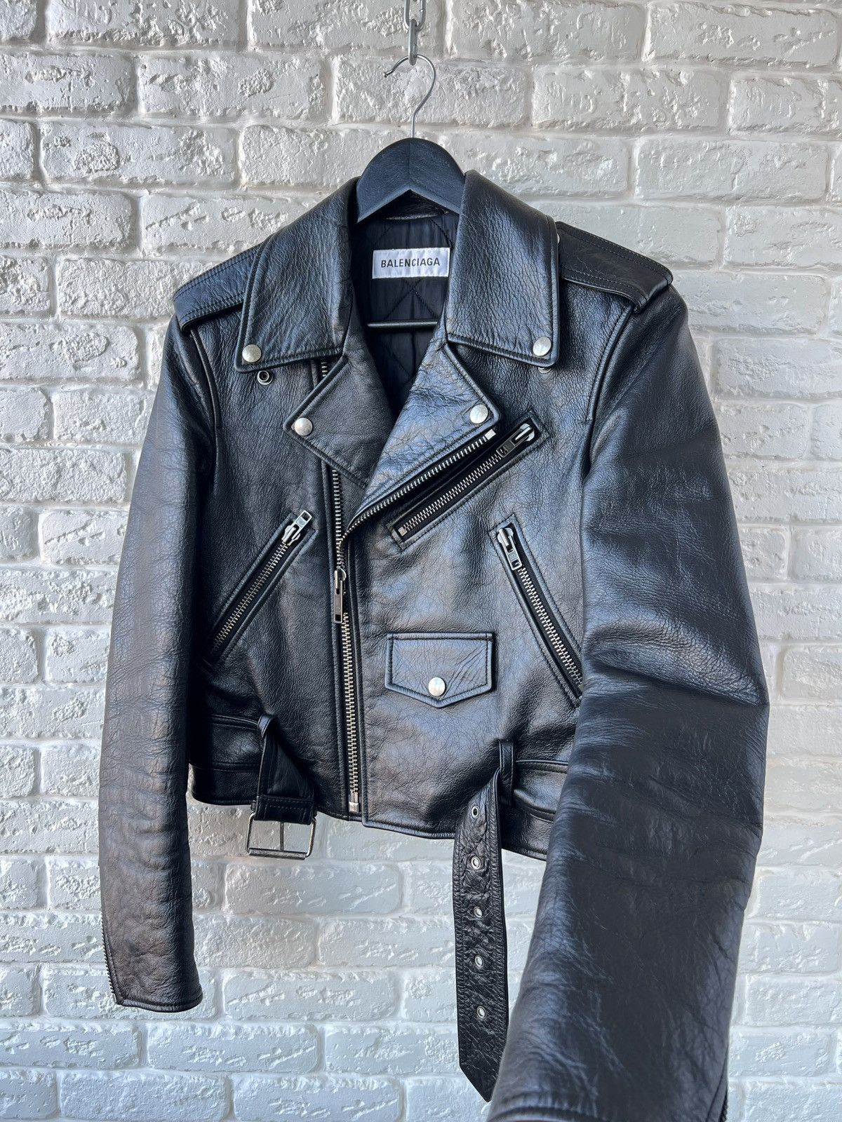 Balenciaga Balenciaga Leather Biker Big Lipstick Logo Jacket Size XS / US 0-2 / IT 36-38 - 3 Thumbnail