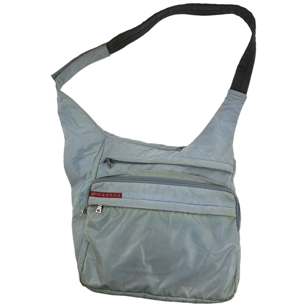 image of Vintage 1999 Prada Transparent Pocket Cross Body Bag in Blue, Women's