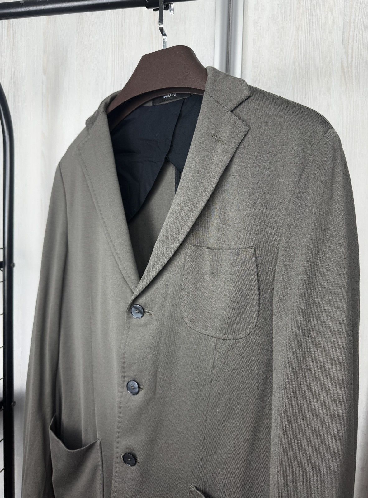 Paoloni Paoloni grey cotton unlined lightweight blazer Size 42R - 4 Thumbnail