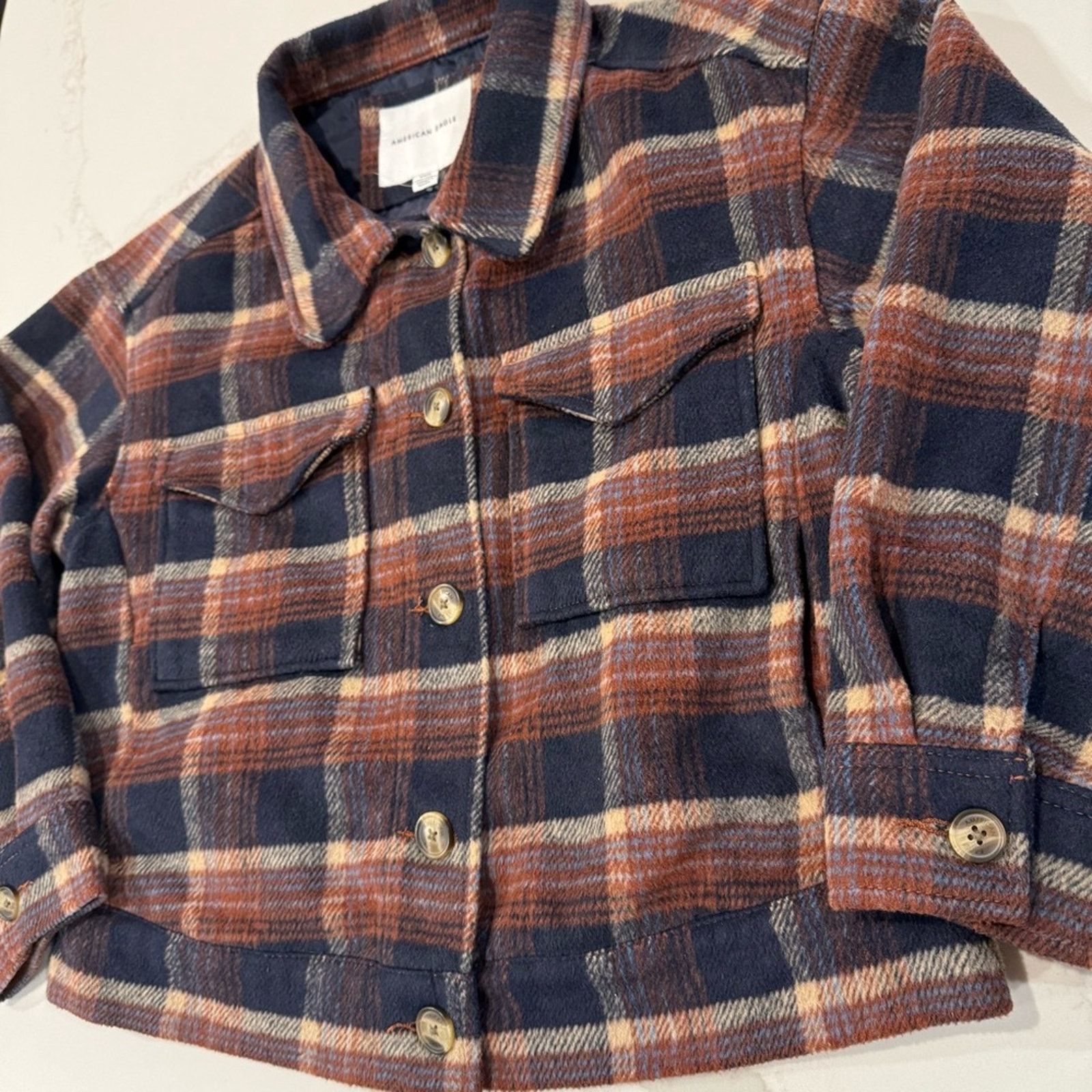 American Eagle Outfitters American Eagle Plaid Oversized Shacket Women’s Medium Brown Size M / US 6-8 / IT 42-44 - 5 Thumbnail