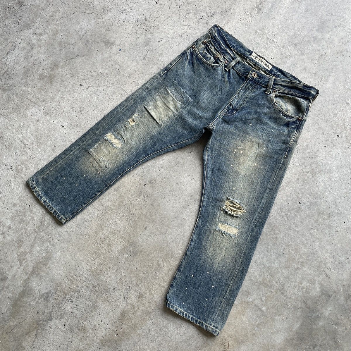 Japanese Brand Vintage Back Number Japan Rusty Three Quarter Jeans Pants Size US 32 / EU 48 - 2 Thumbnail