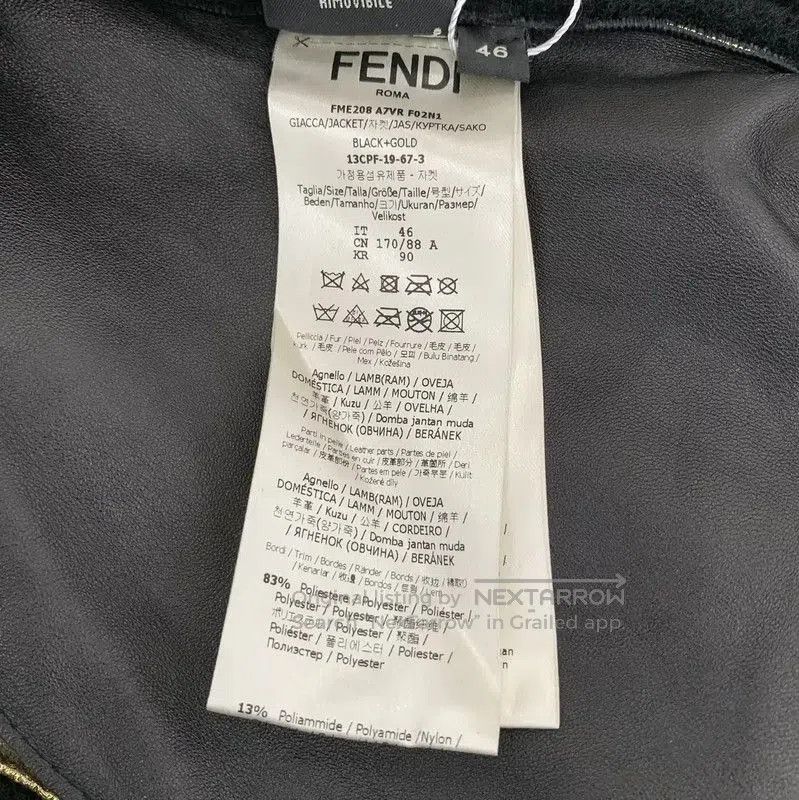 Fendi Fendi Men's Black Jacket with Gold Collar . Size US M / EU 48-50 / 2 - 8 Thumbnail