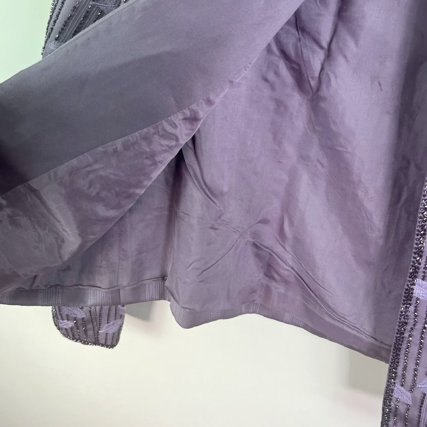 Vintage ZOLA Evening Wear Leaf Pattern Blazer Womens Size 16 Purple Size XXL / US 16-18 / IT 52-54 - 5 Thumbnail
