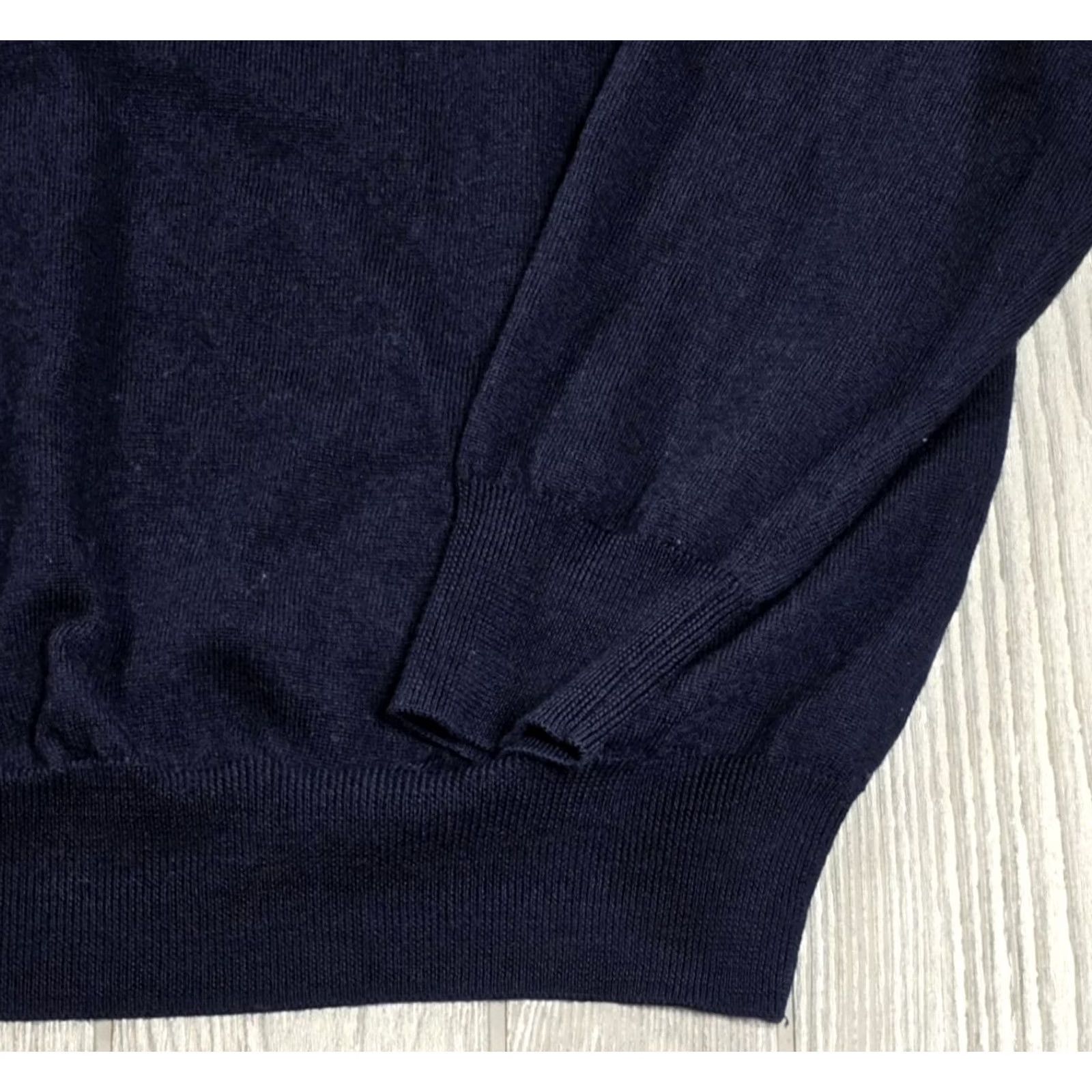 Peter Millar Peter Millar Crown Soft V-Neck Sweater Long Sleeve Mens XL Blue Merino Wool Size US XL / EU 56 / 4 - 4 Thumbnail