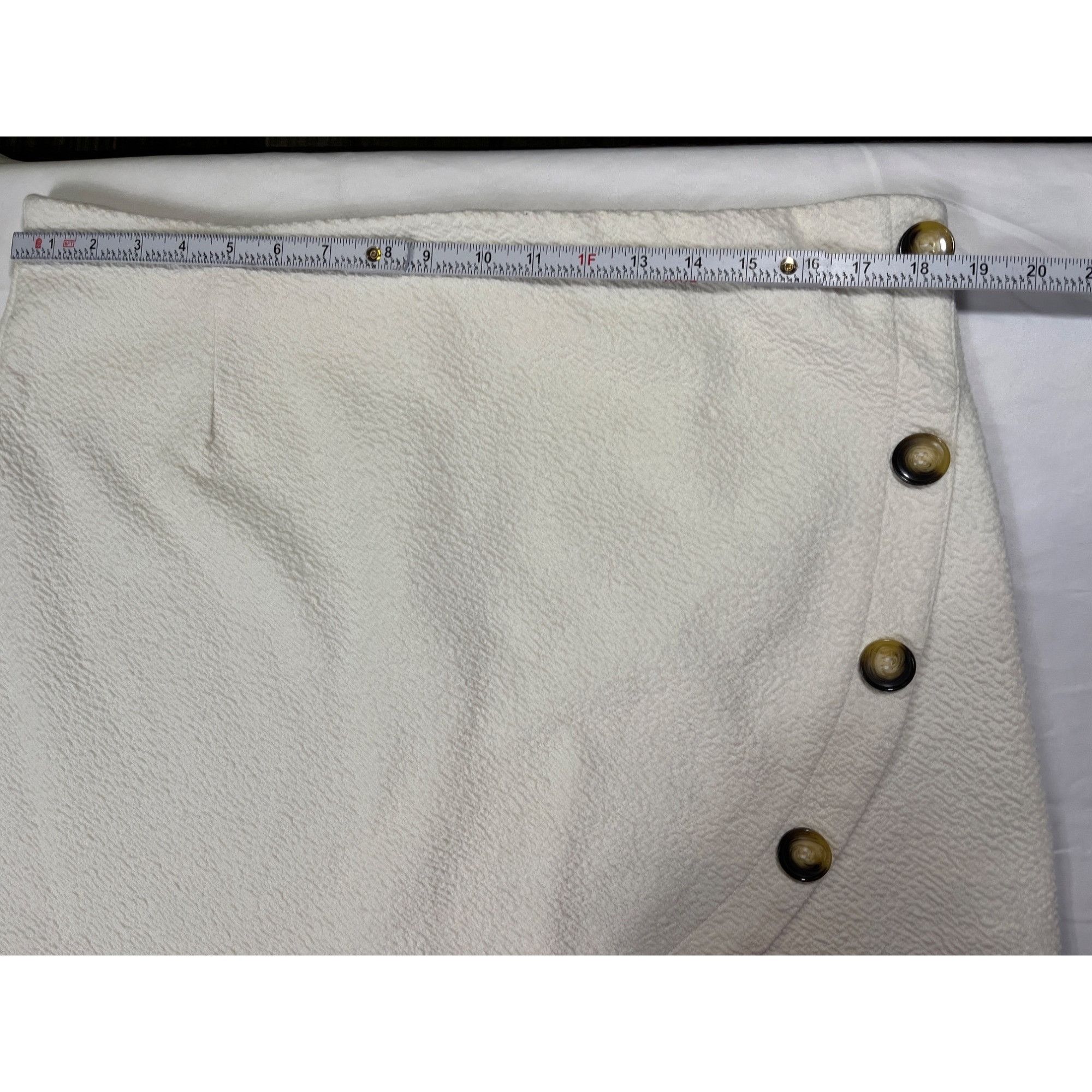 Designer Maeve By Anthropologie Womens Textured White Skirt Size L SK Size 41" - 3 Thumbnail