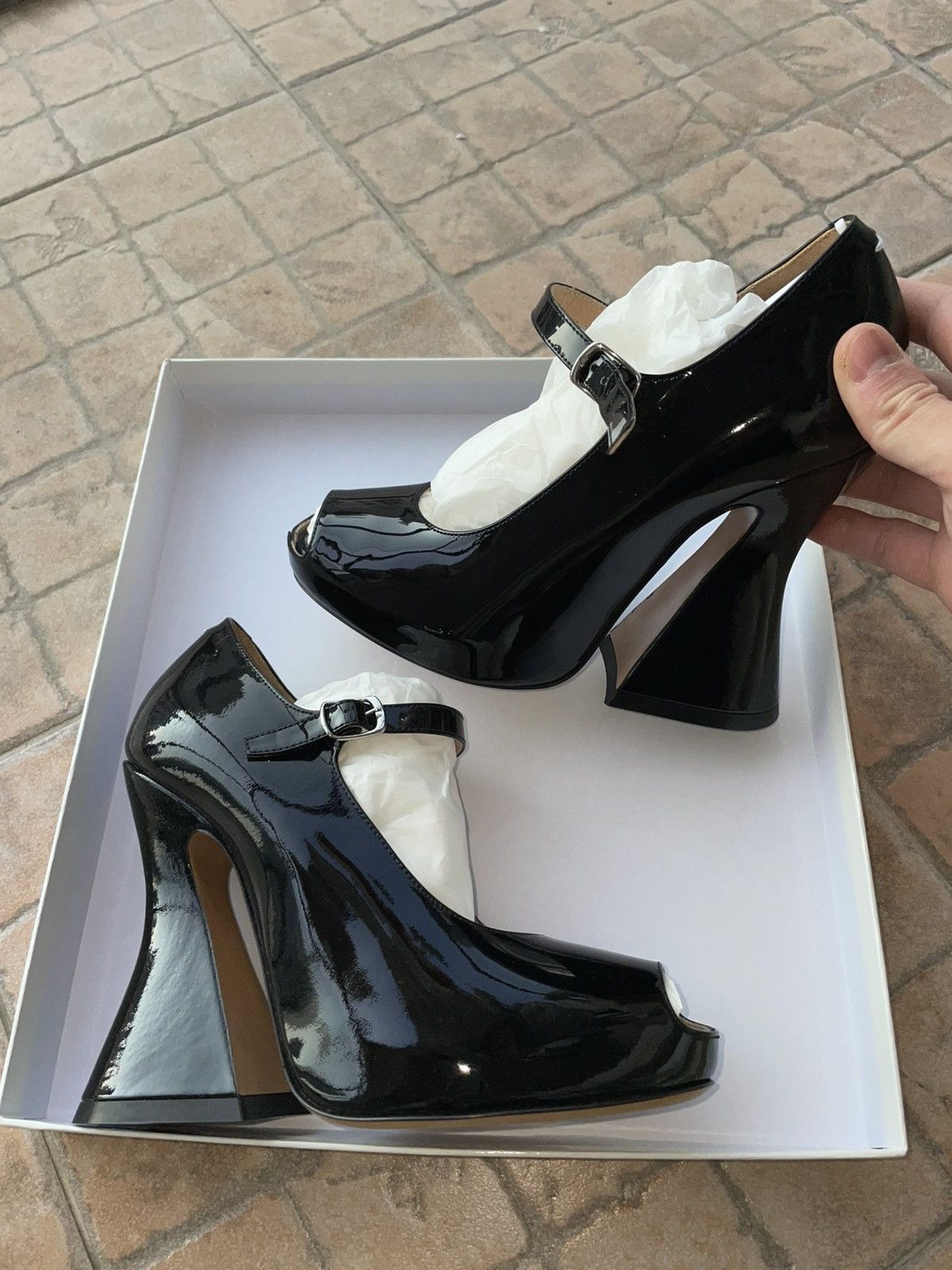Maison Margiela Margiela Runway patent platform heel Size US 7 / IT 37 - 4 Thumbnail