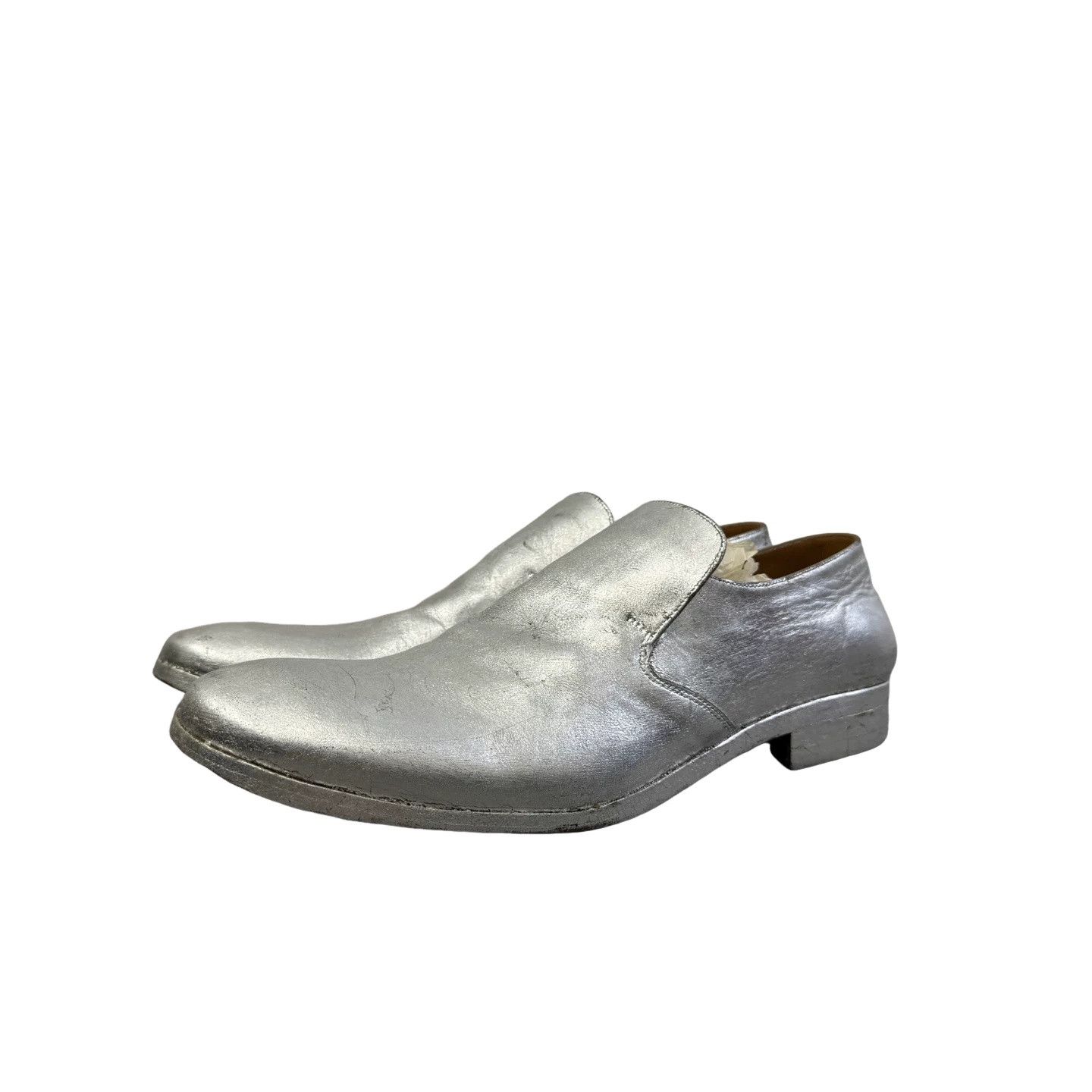 Maison Margiela Maison Margiela Silver Paint Slip Ons Size 8 Size US 8 / EU 41 - 1 Thumbnail