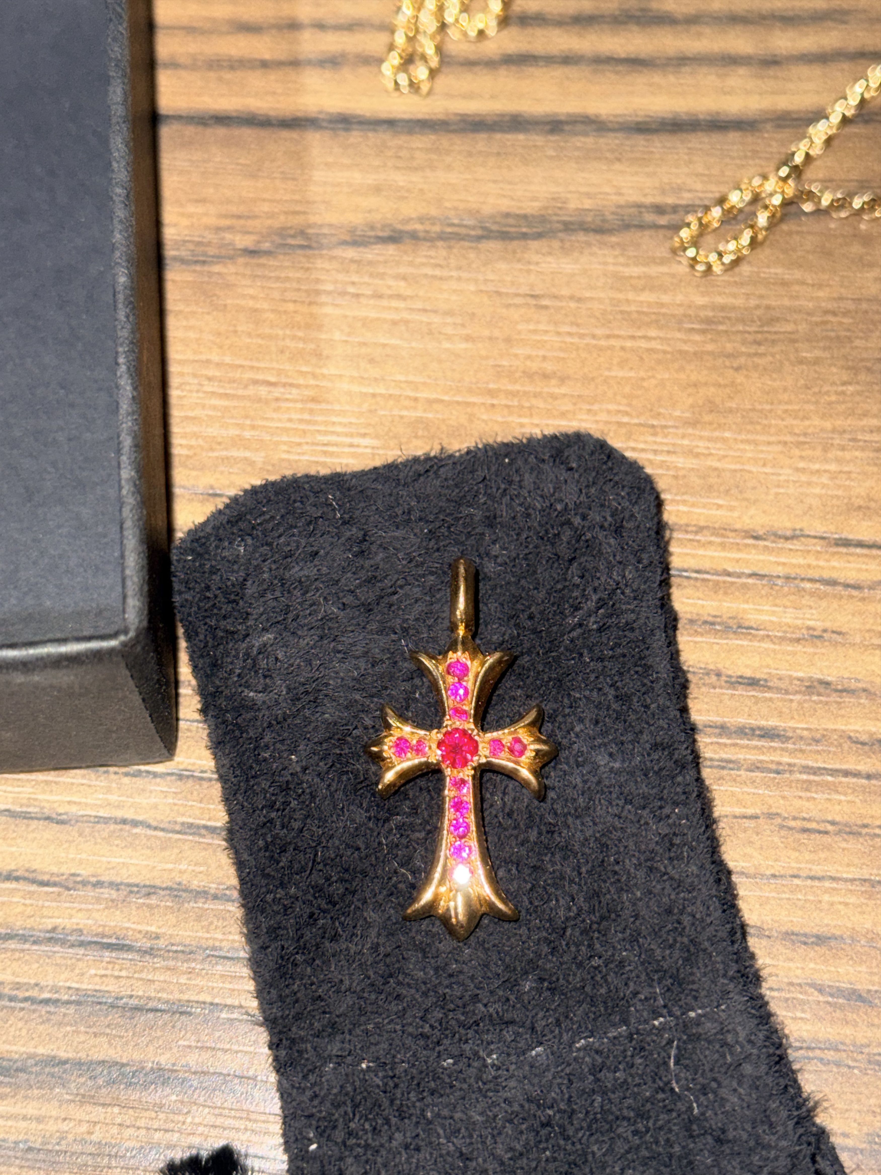 Chrome Hearts Chrome Hearts 22k Tiny Cross with Ruby Size ONE SIZE - 1 Thumbnail