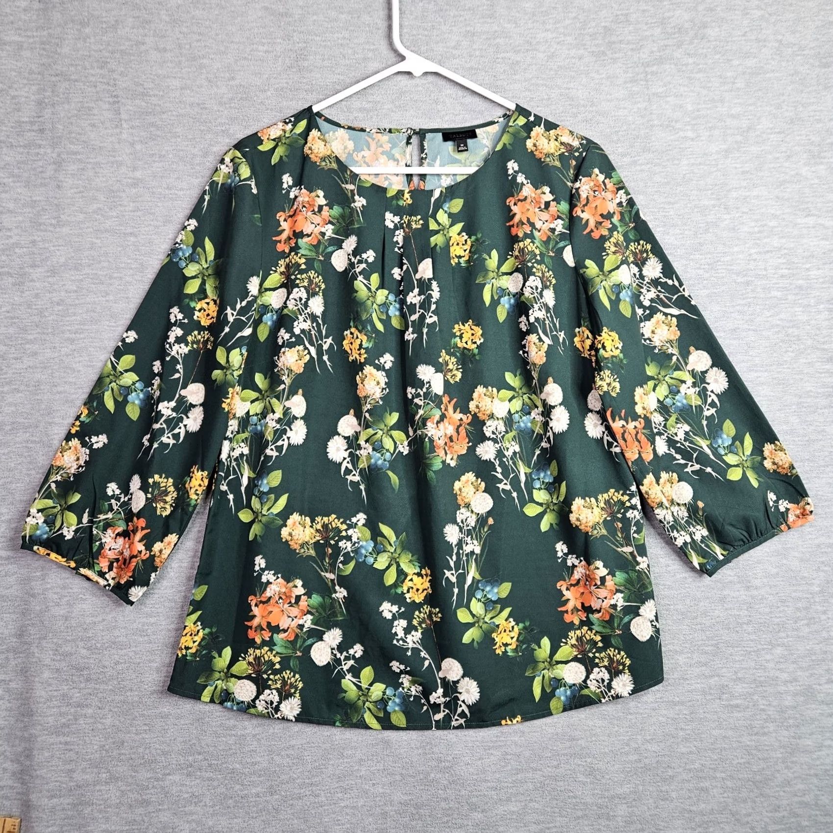 Talbots Talbots Blouse Women's Green Floral 3/4 Sleeve Size M Shirt Regular Pink? Size M / US 6-8 / IT 42-44 - 2 Thumbnail