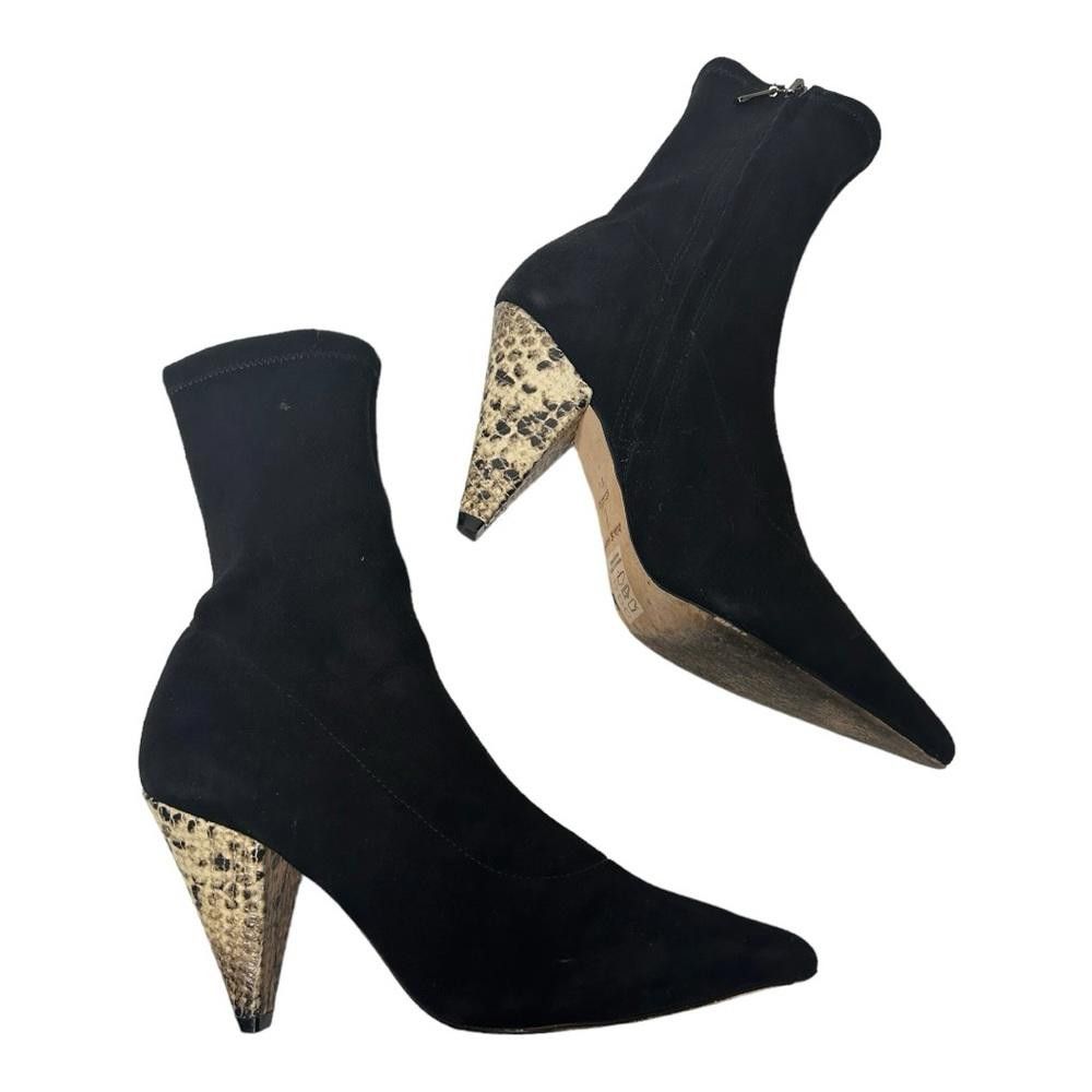 Nordstrom Nordstrom l Black Suede Heel Booties Size 8.5 Size US 8.5 / IT 38.5 - 6 Thumbnail