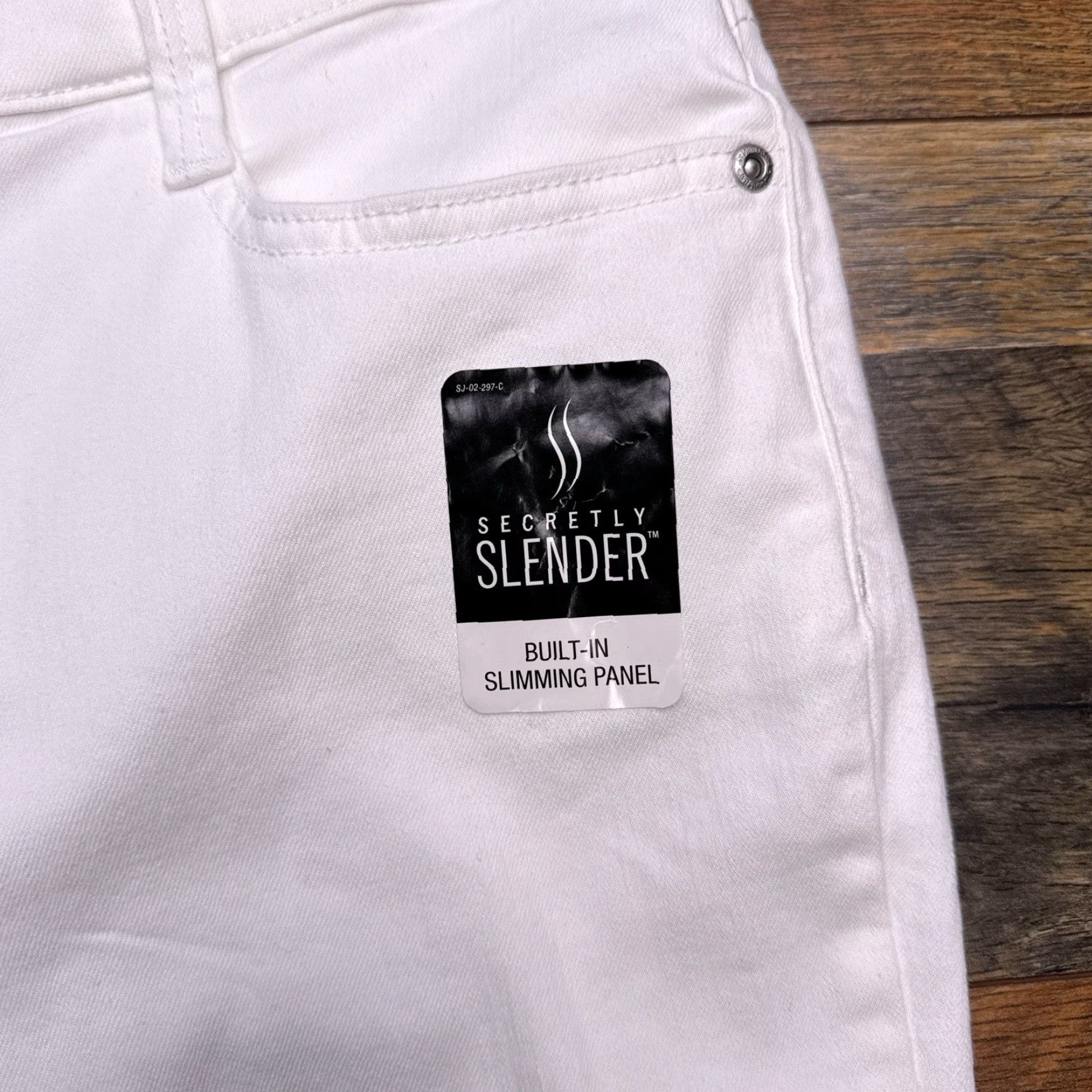 Vintage St Johns Bay Skinny Jeans Womens 12 White Mid Rise Stretch New Size 34" / US 12 / IT 48 - 4 Thumbnail