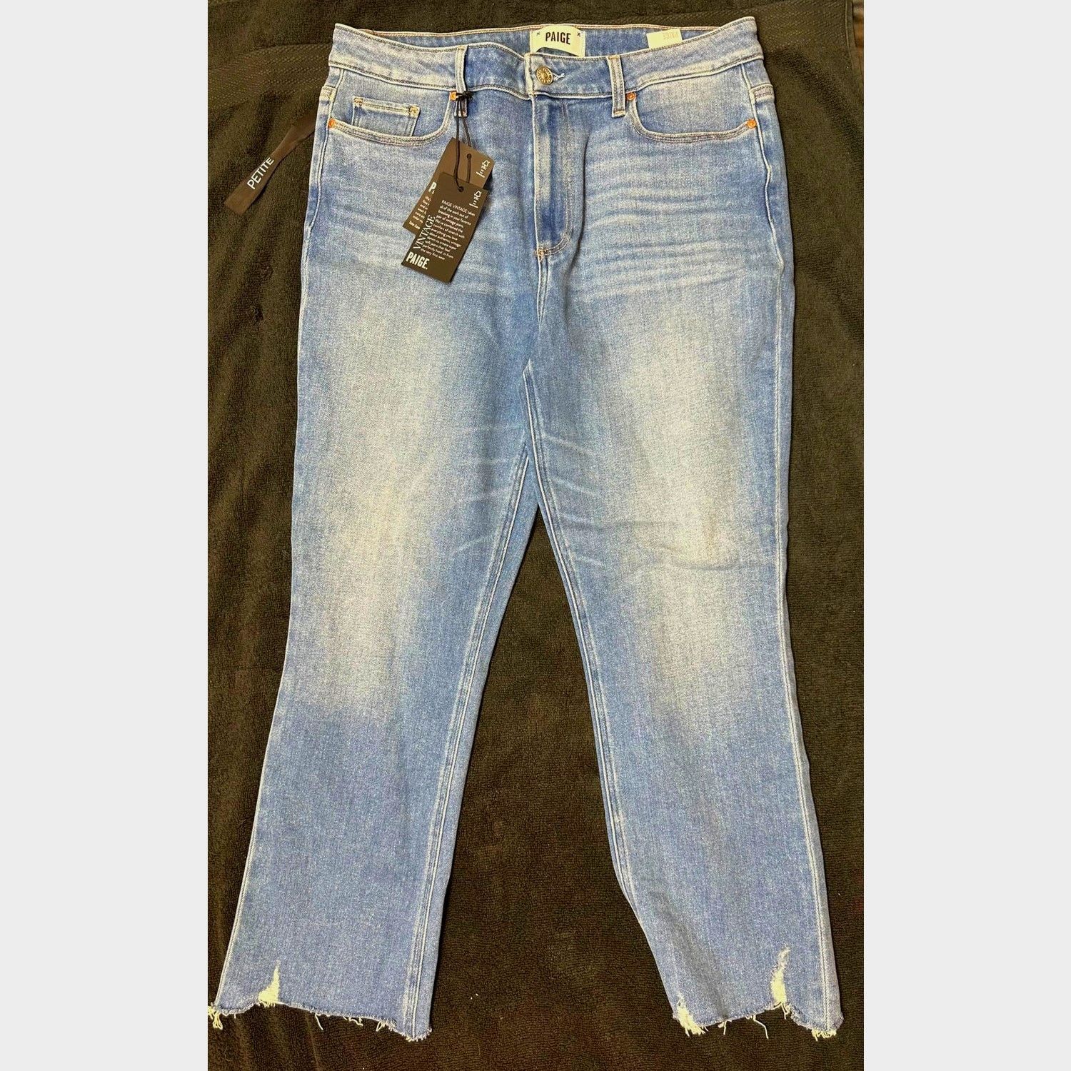 Paige Paige Cindy Raw Hem High Waist Ankle Straight Leg Jeans 32 Size 32" / US 10 / IT 46 - 10 Thumbnail