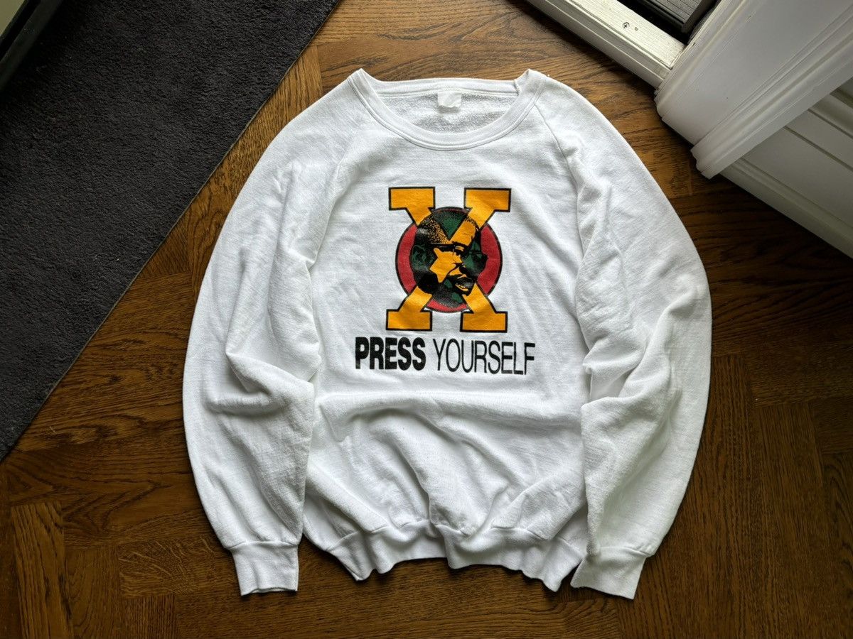 Rap Tees × Vintage Vintage Malcom X Xpress Yourself Crewneck Civil Rights 70s Size US M / EU 48-50 / 2 - 7 Thumbnail
