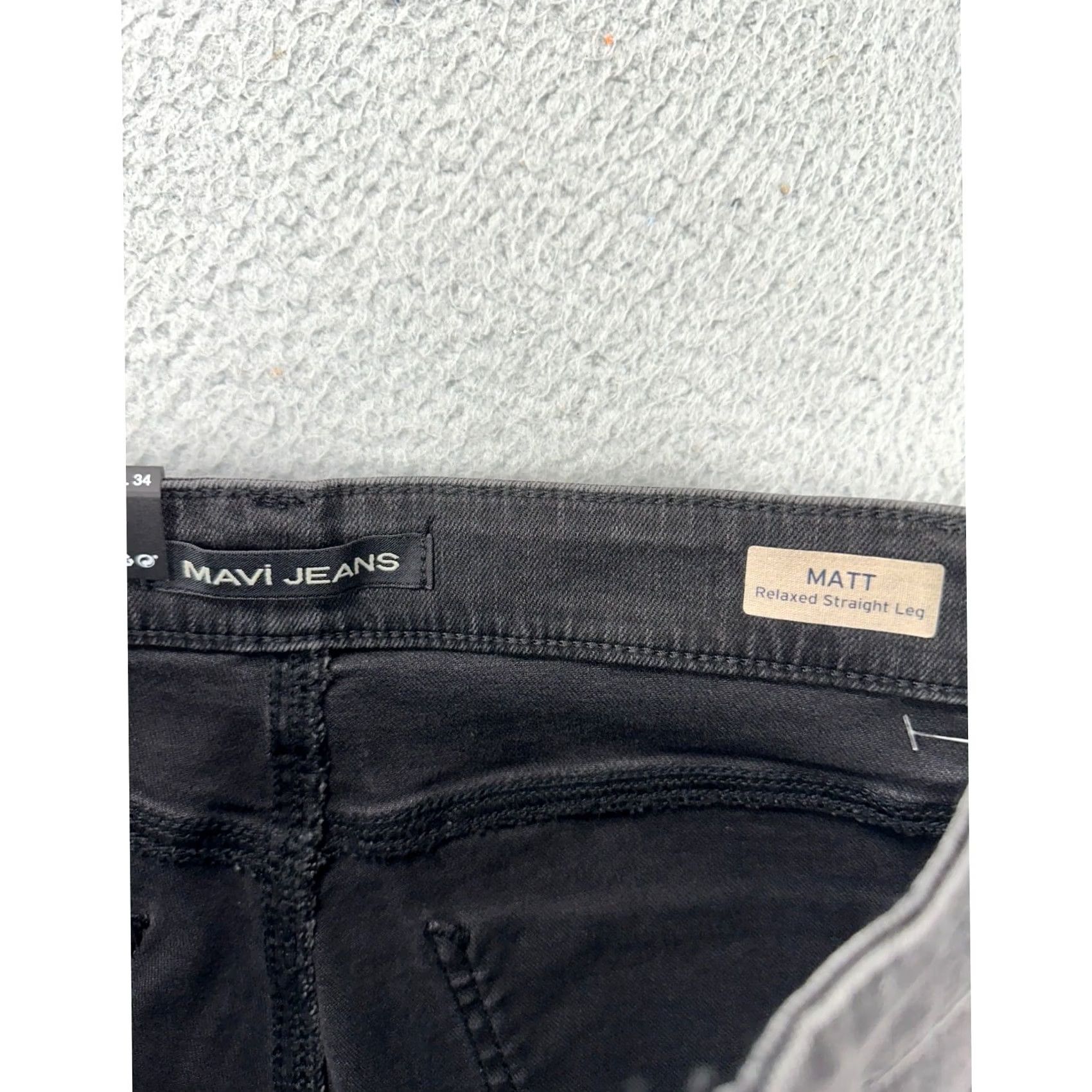 Vintage Mavi Matt Jeans Mens 28X32 Gray Charcoal Wash Straight Leg Relaxed Denim Pockets Stretch Mens Size US 28 / EU 44 - 5 Thumbnail