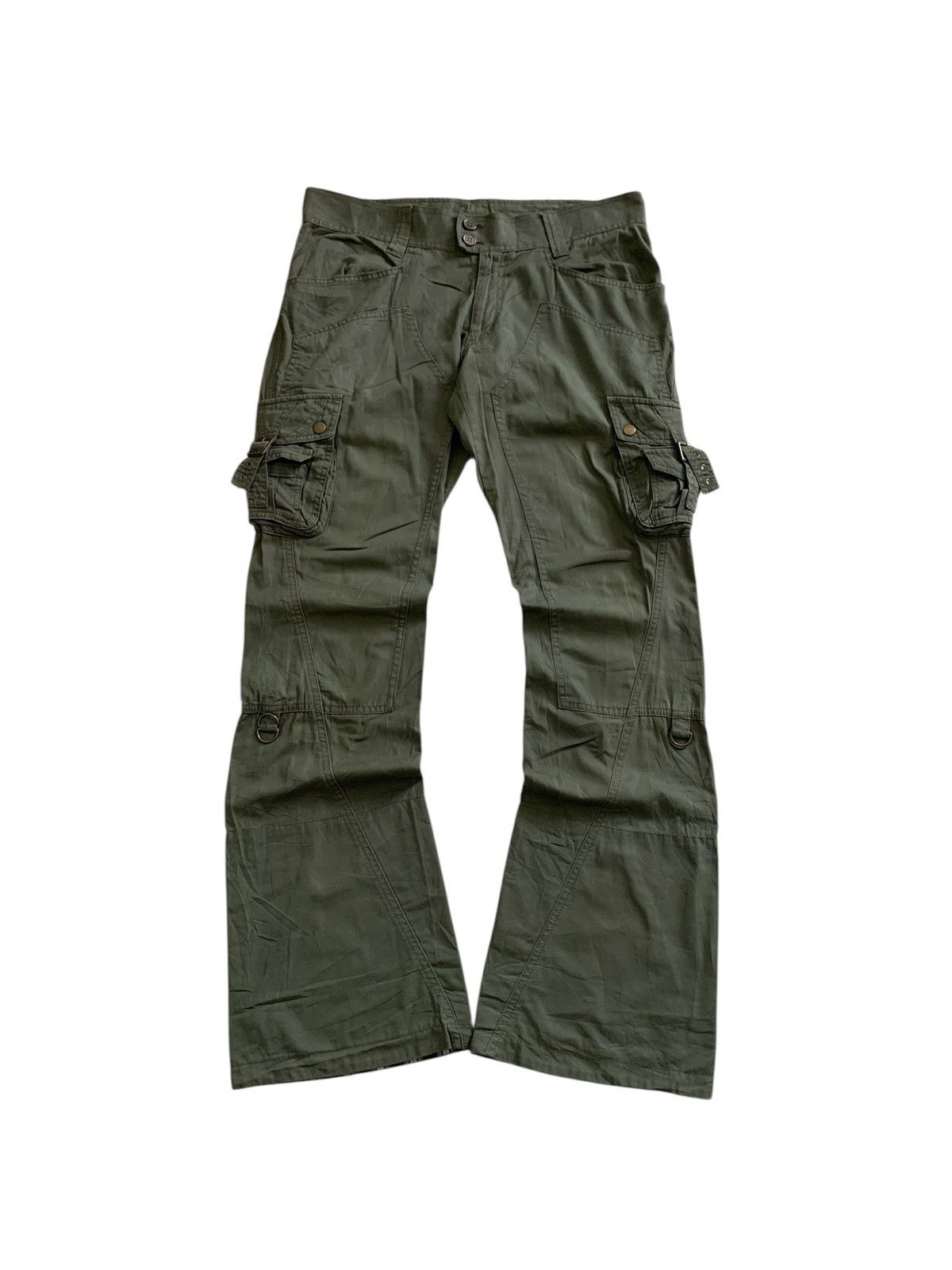 Michel Klein Michel Klein Homme Military 3D Cargo Spiral Flared Pants Size US 34 / EU 50 - 1 Thumbnail