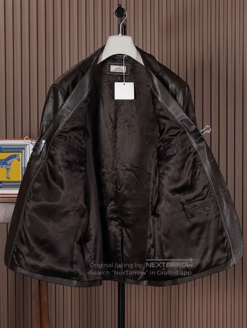 Hermes Hermes Men's Leather Blazer Size US L / EU 52-54 / 3 - 2 Thumbnail