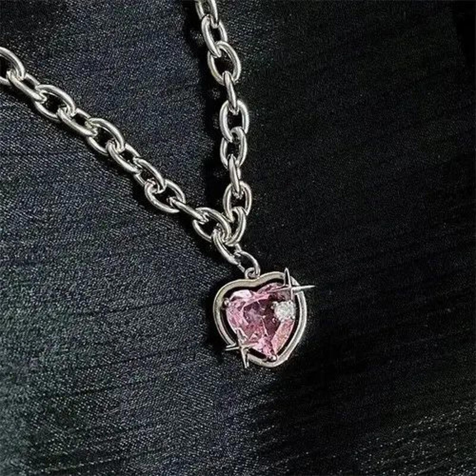 Other Pink Vermiculite Peach Galaxy Necklace Size ONE SIZE - 1 Thumbnail