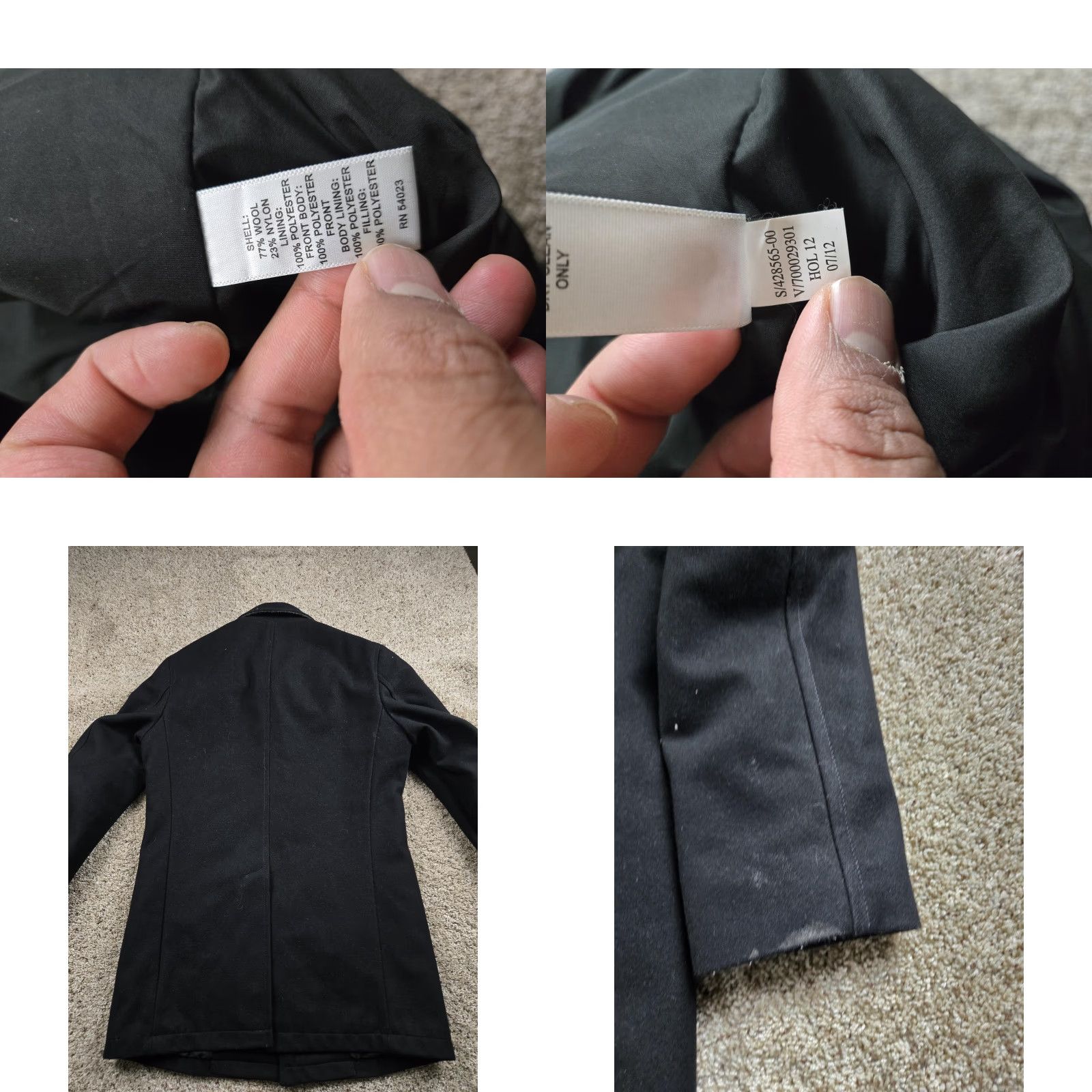 Banana Republic Banana Republic Overcoat Mens Medium Black Wool Blend Lined Car Coat Size US M / EU 48-50 / 2 - 8 Thumbnail