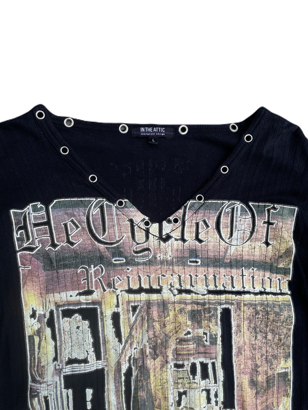 If Six Was Nine 2000s IN THE ATTIC Poem Reincarnation Long Sleeve Tee Vkei Size US S / EU 44-46 / 1 - 5 Thumbnail