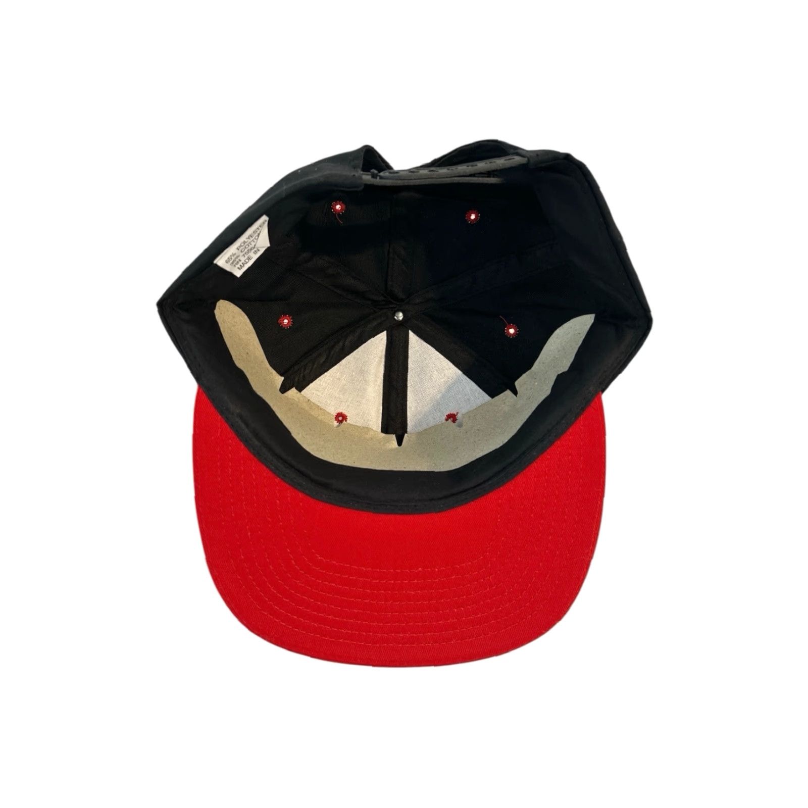 Vintage VINTAGE black & red snap back hat cap Adult One Size NWOT deadstock 90s 90s BRED nylon poly/cotton blend Unbranded Mens Hats Size ONE SIZE - 5 Thumbnail