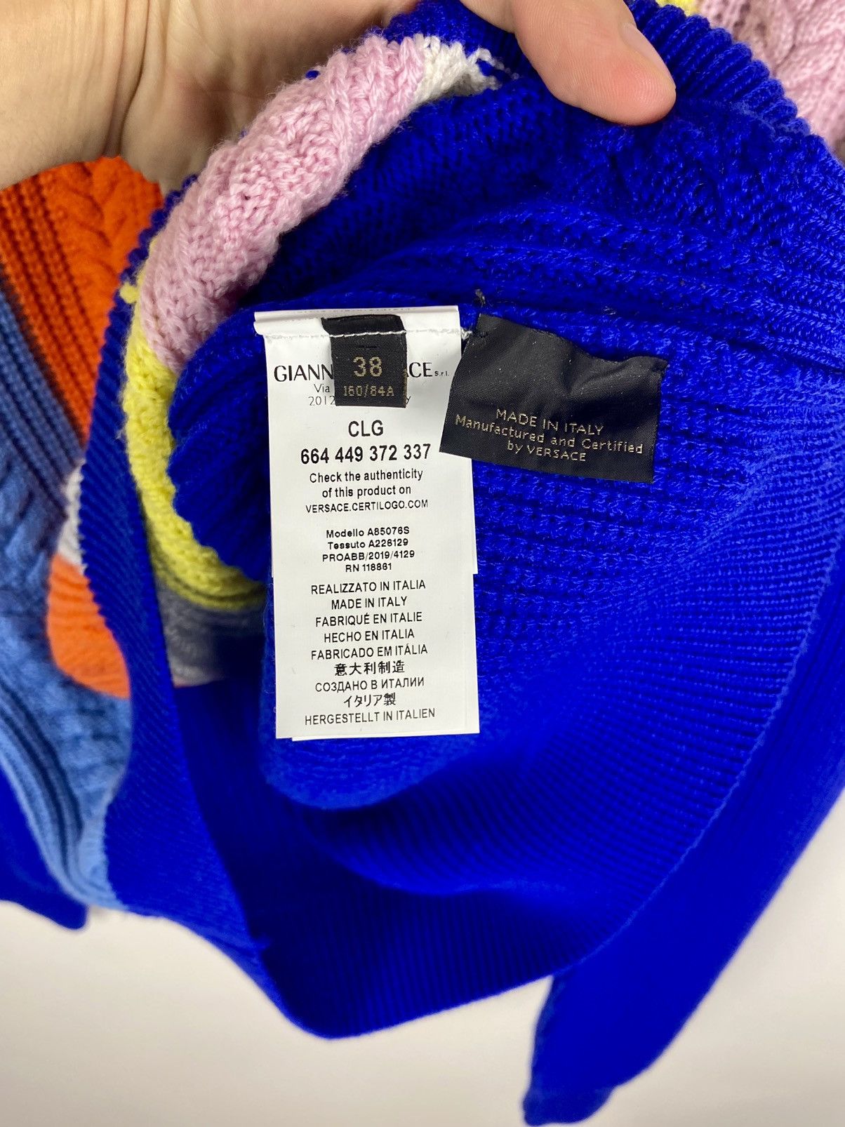 Designer × Versace Versace Multicolor Wool Knitted Sweater Womens Luxury Sz 38 Size XS / US 0-2 / IT 36-38 - 10 Thumbnail